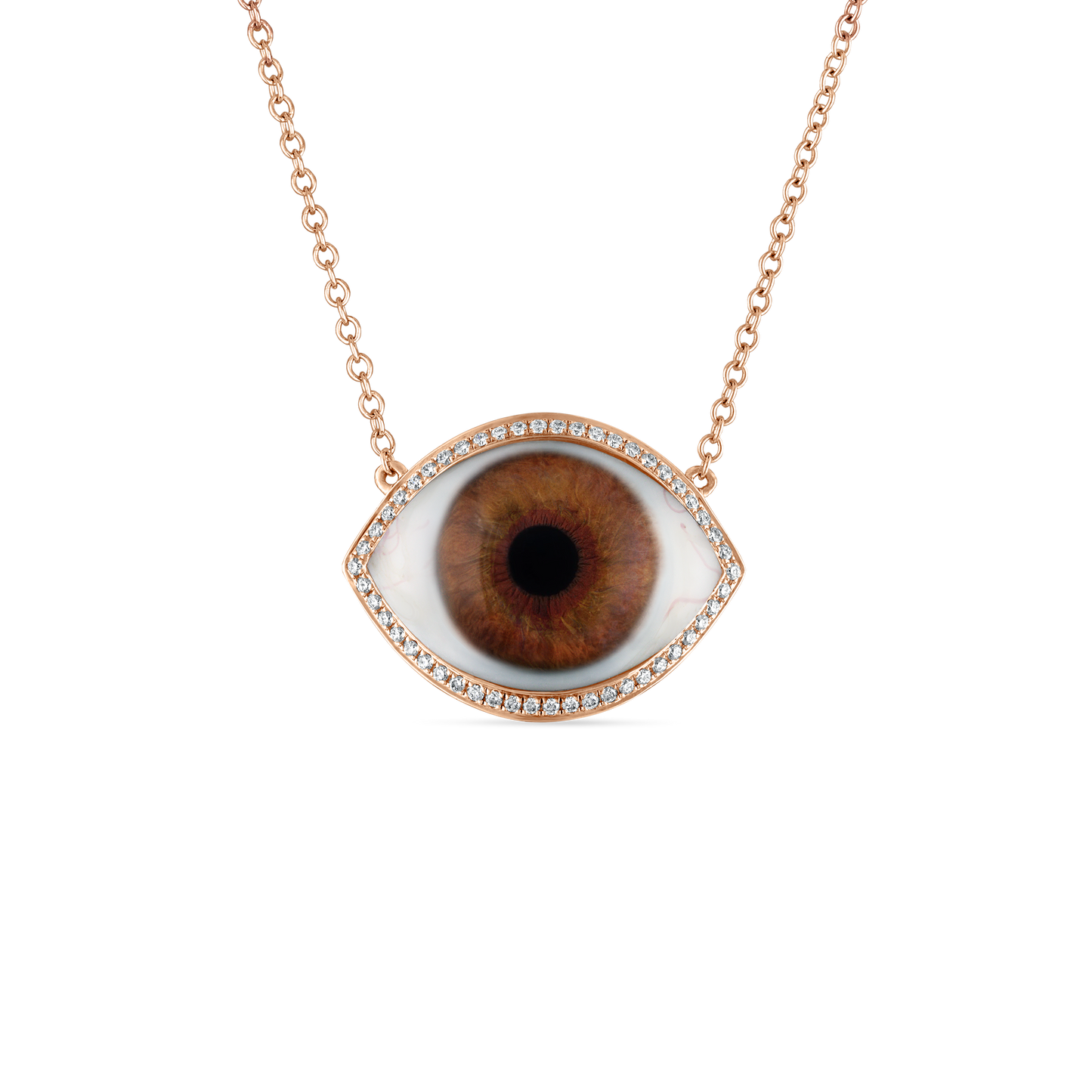 Diamond Halo Eye Necklace