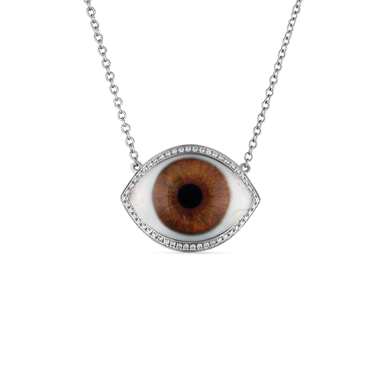 Diamond Halo Eye Necklace
