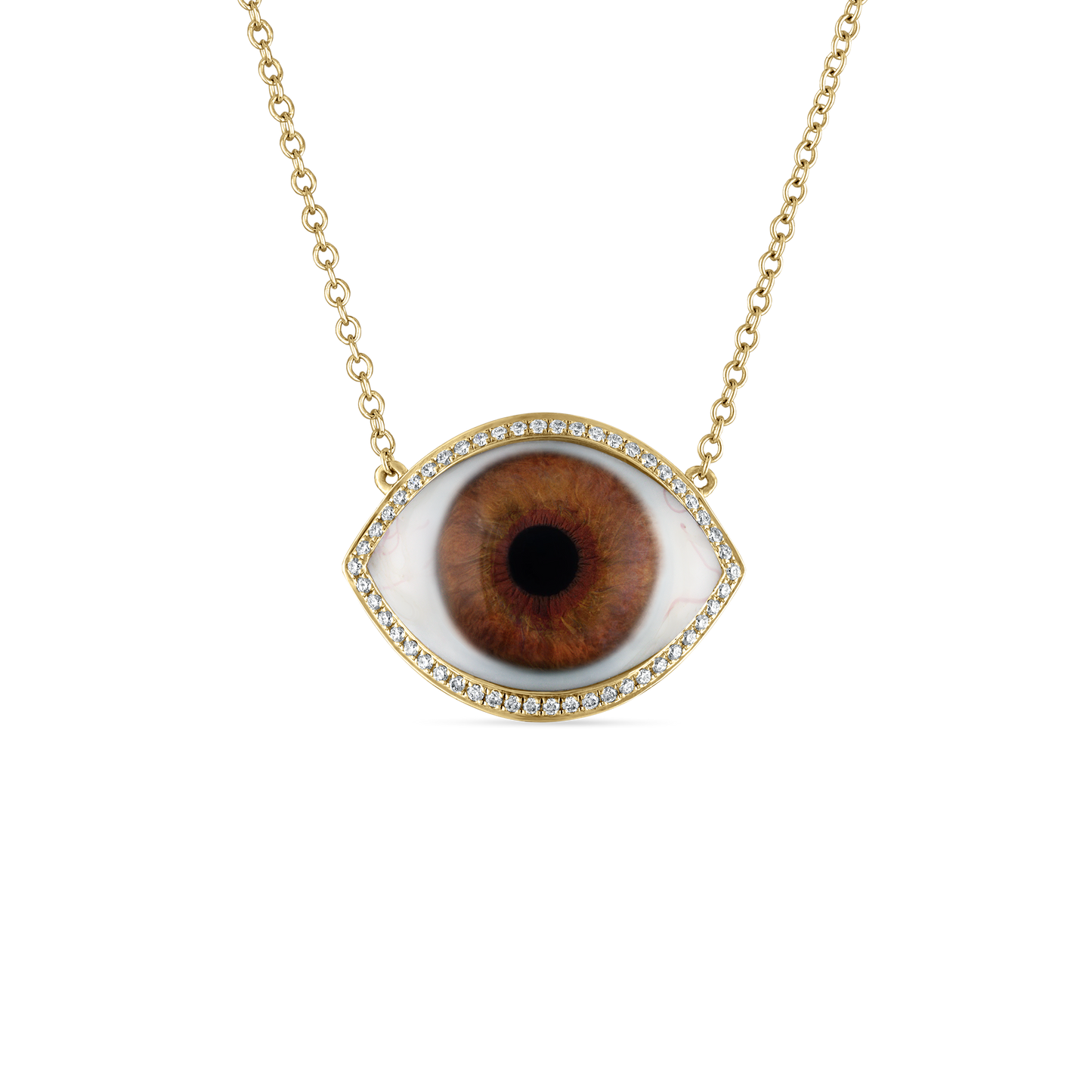 Diamond Halo Eye Necklace