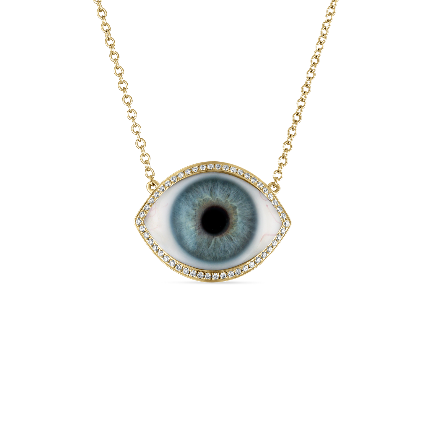 Diamond Halo Eye Necklace