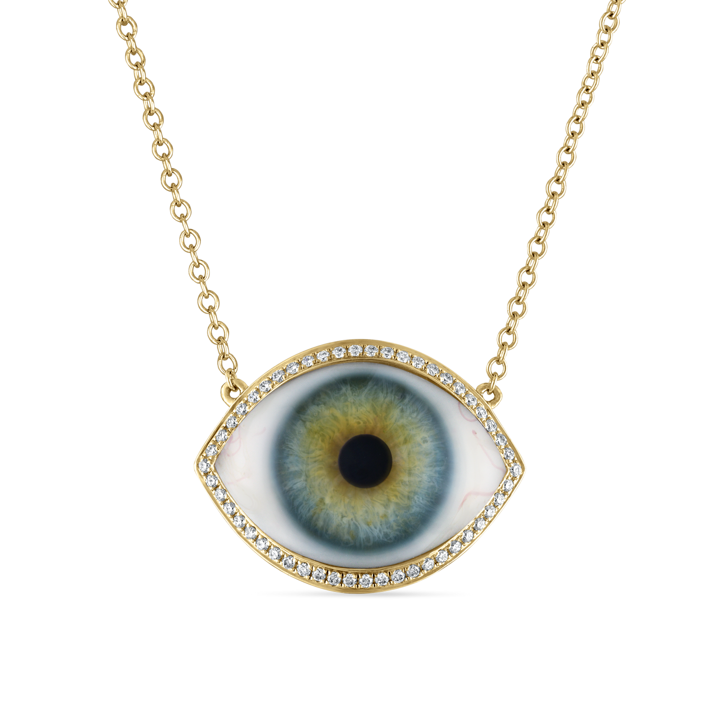 Diamond Halo Eye Necklace
