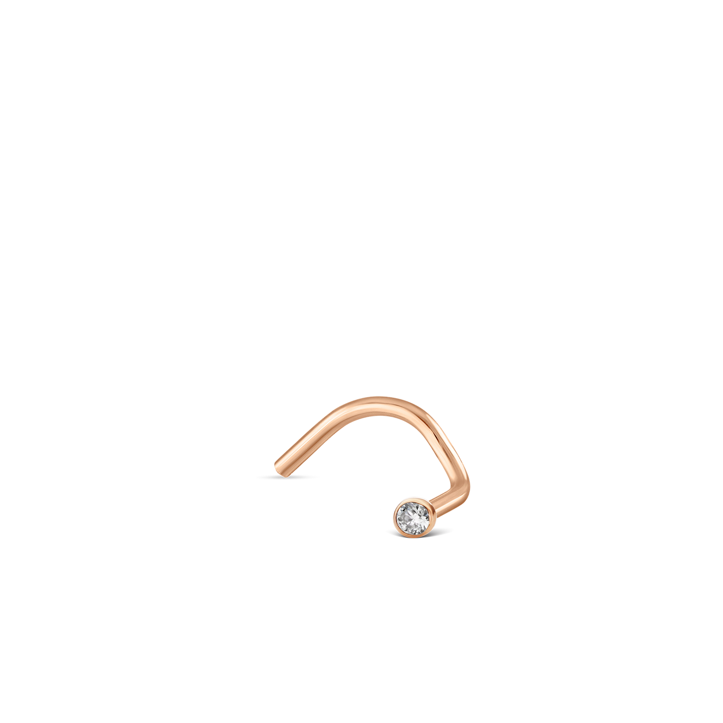 Diamond Plain Bezel Nostril Screw
