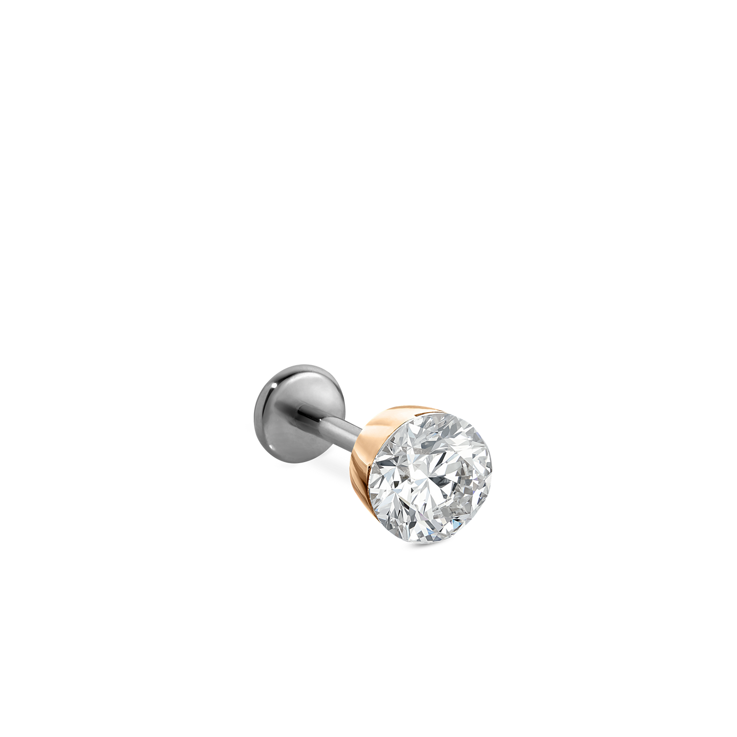 Invisible Set Diamond Threaded Stud Earring With Titanium Backing