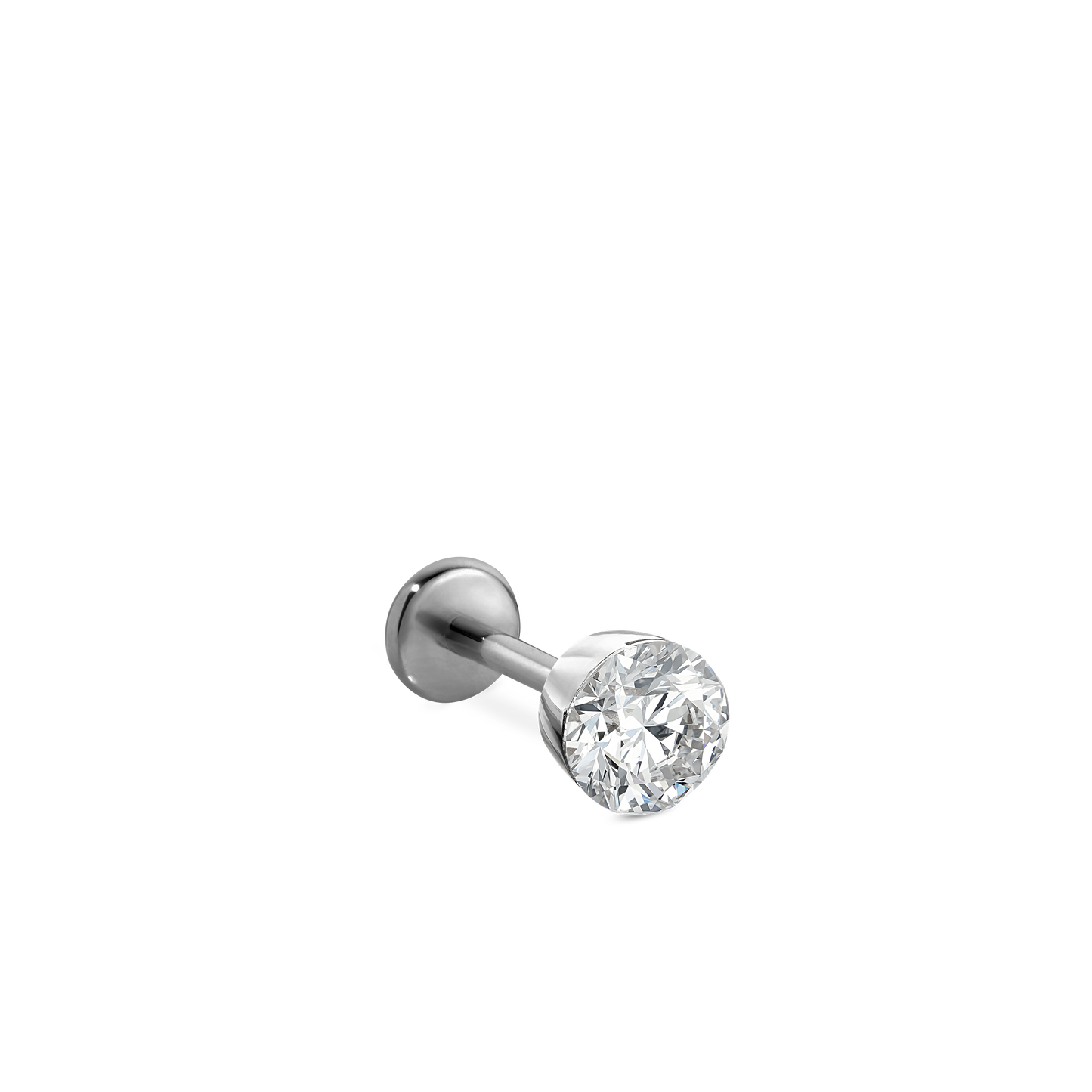 Invisible Set Diamond Threaded Stud Earring With Titanium Backing