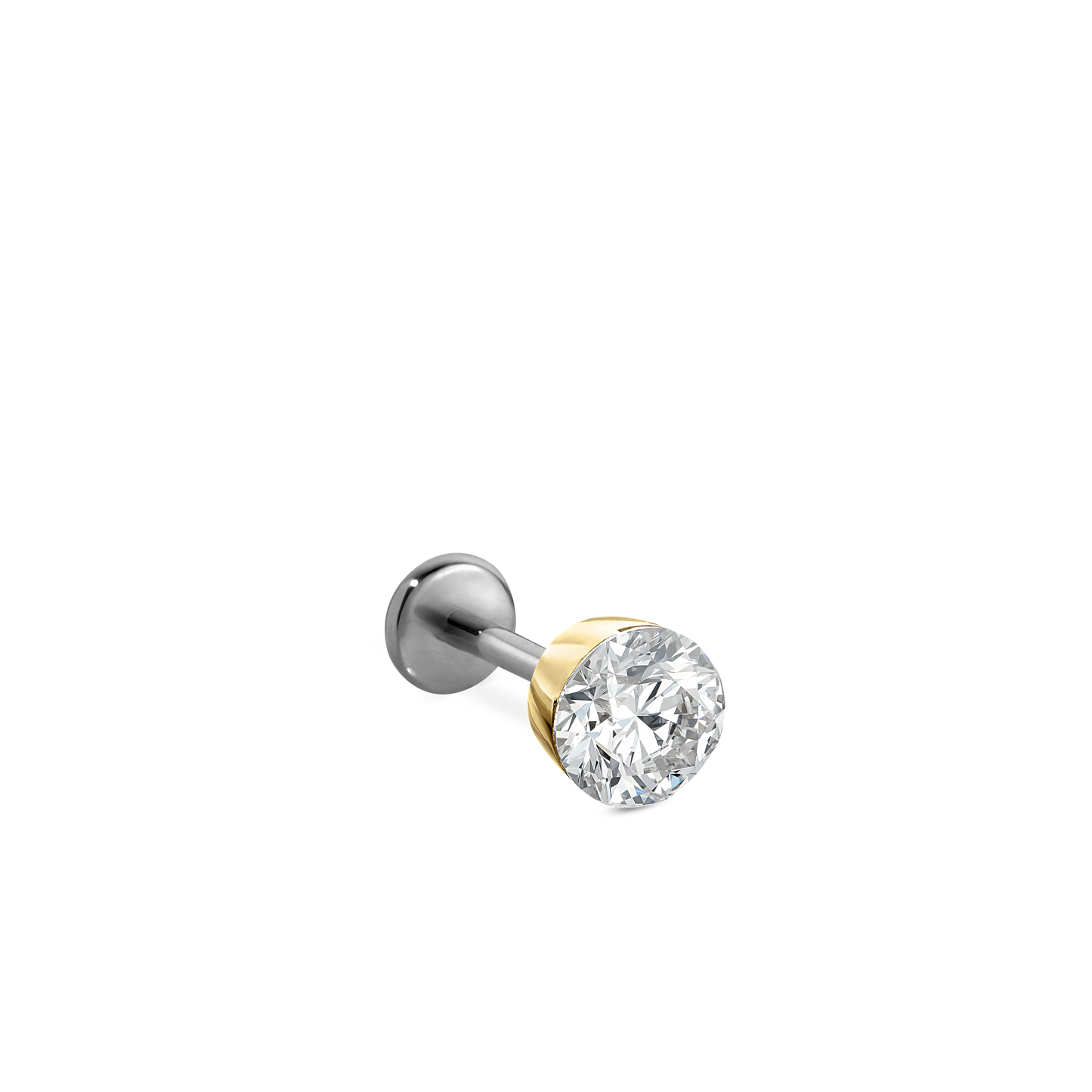 Invisible Set Diamond Threaded Stud Earring With Titanium Backing