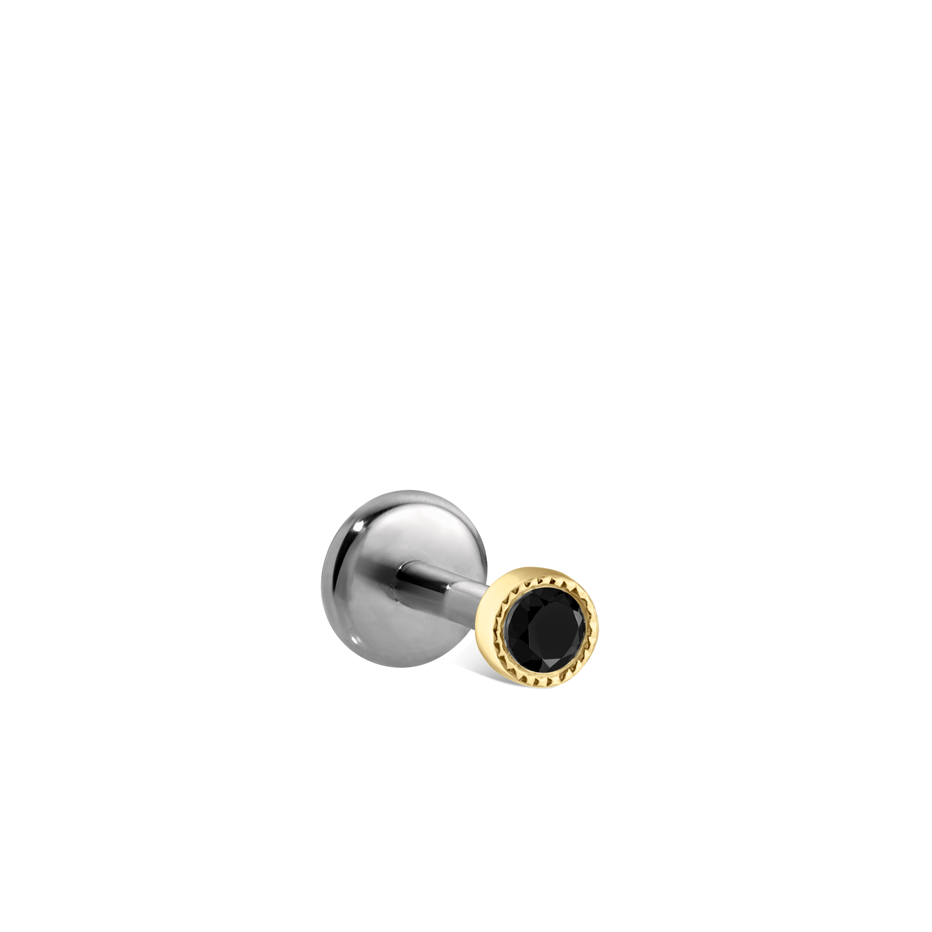 Scalloped Set Black Diamond Threaded Stud Earring – MARIA TASH