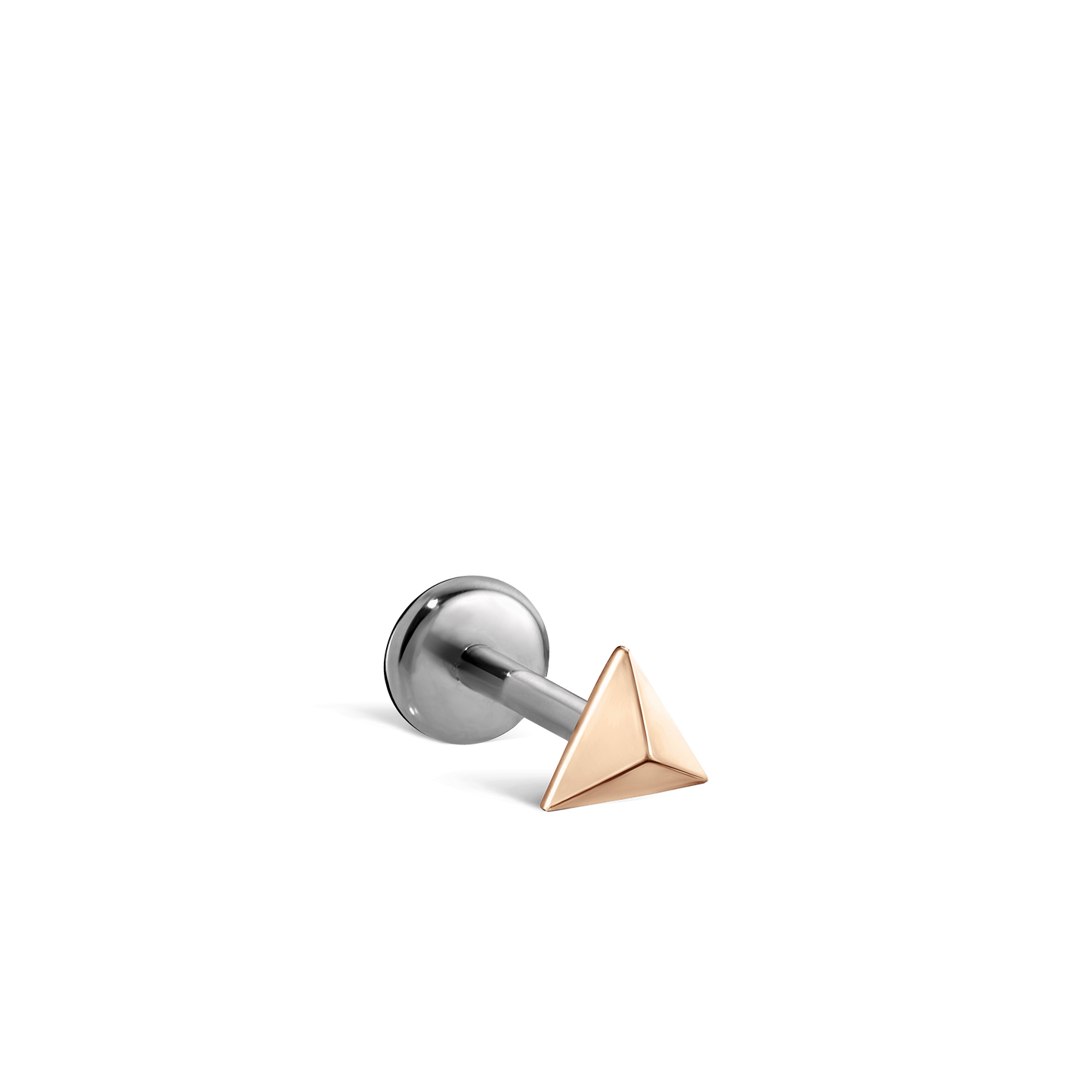 Faceted Triangle Threaded Stud Earring With Titanium Backing