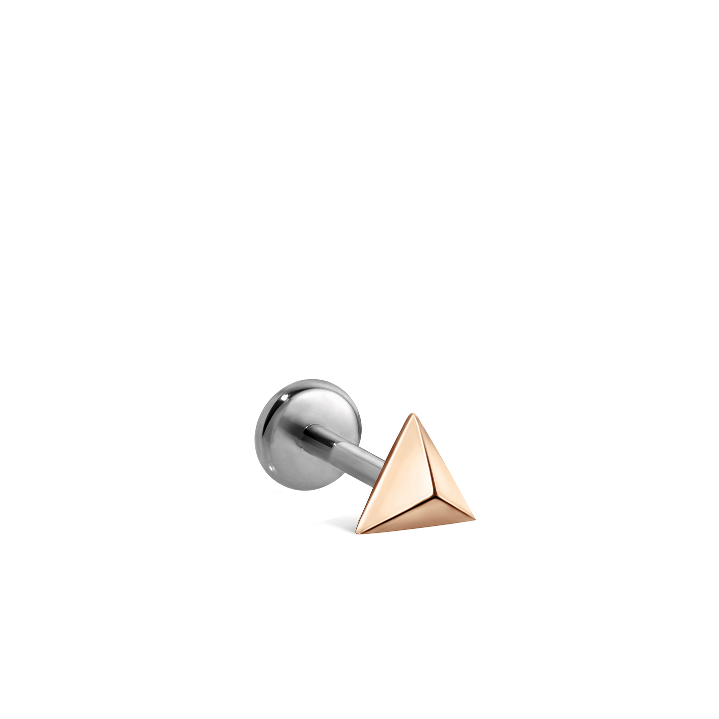 Faceted Triangle Threaded Stud Earring With Titanium Backing