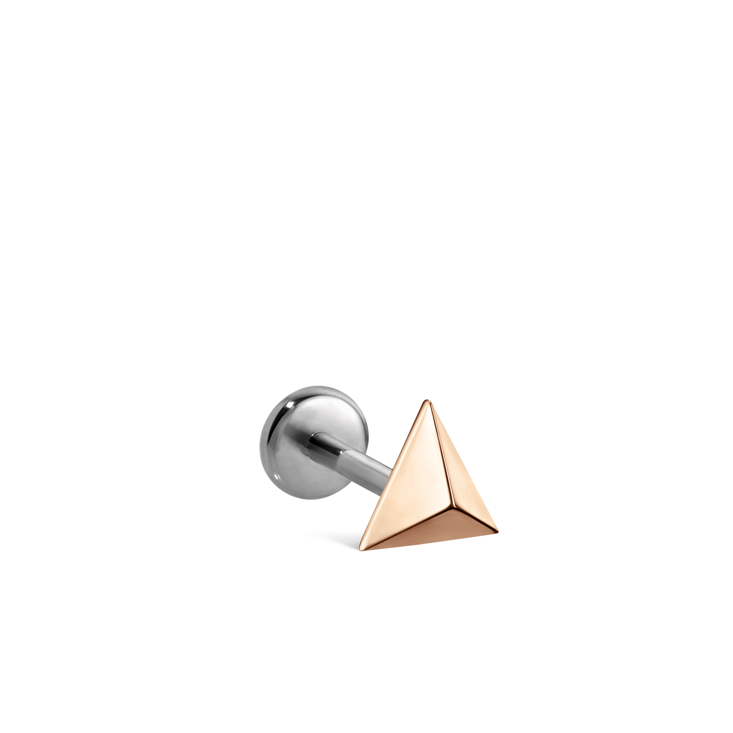 Faceted Triangle Threaded Stud Earring With Titanium Backing