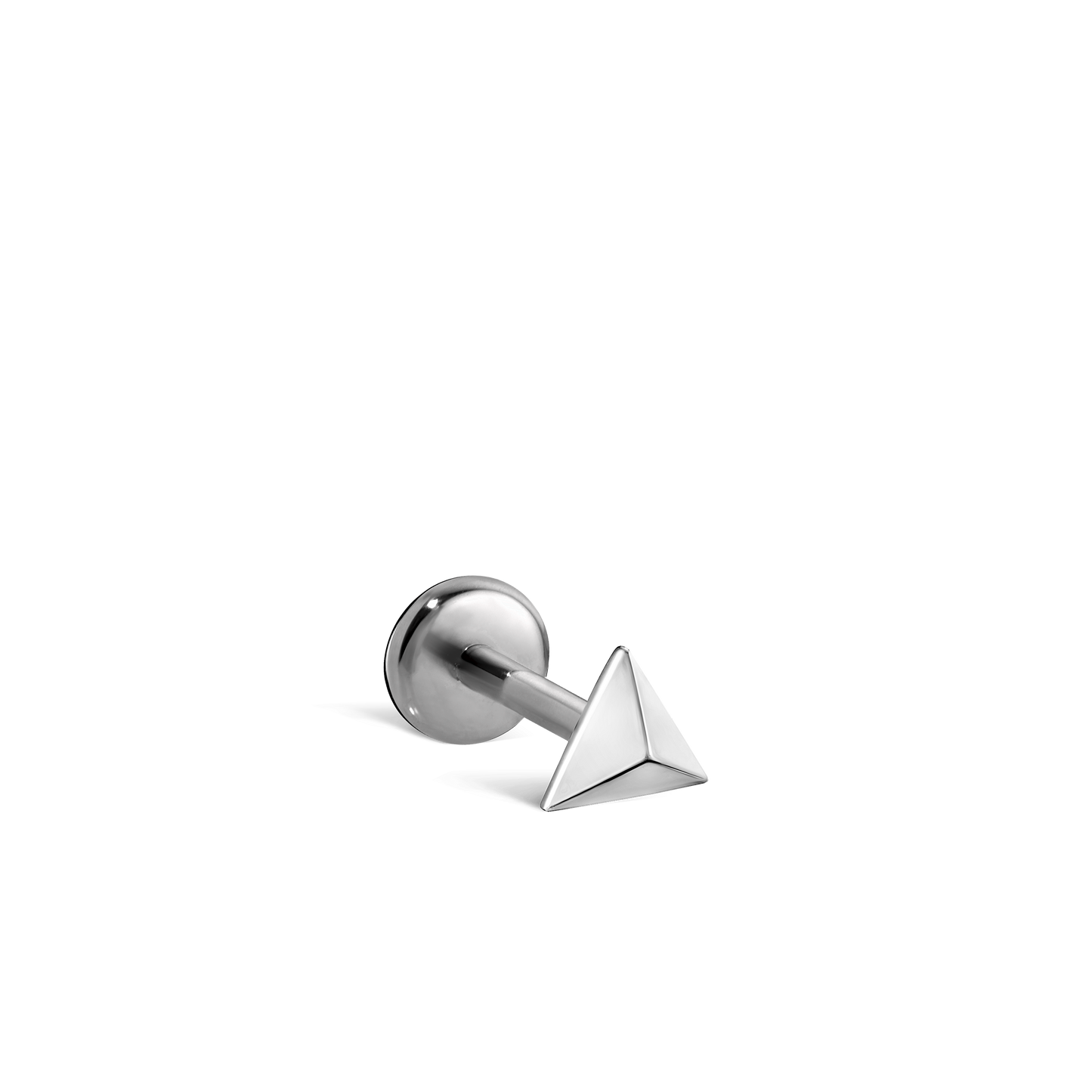 Faceted Triangle Threaded Stud Earring With Titanium Backing