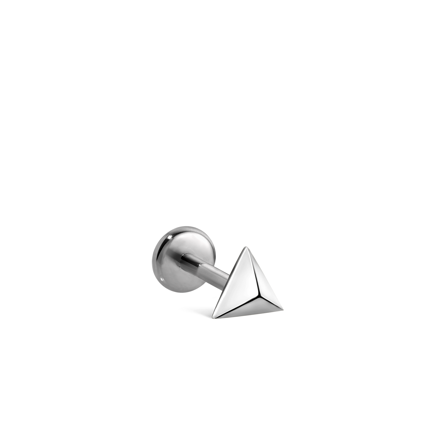 Faceted Triangle Threaded Stud Earring With Titanium Backing