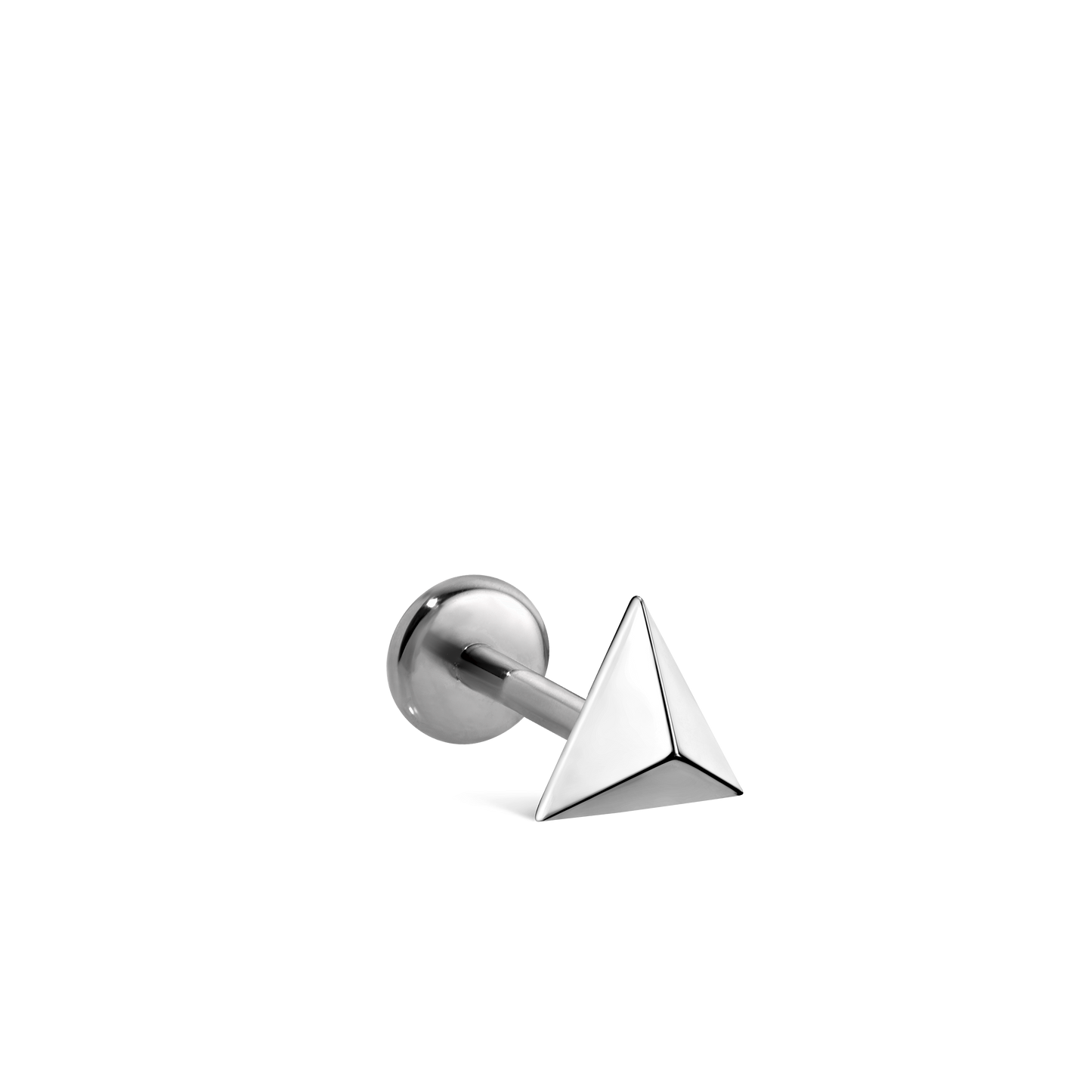 Faceted Triangle Threaded Stud Earring With Titanium Backing