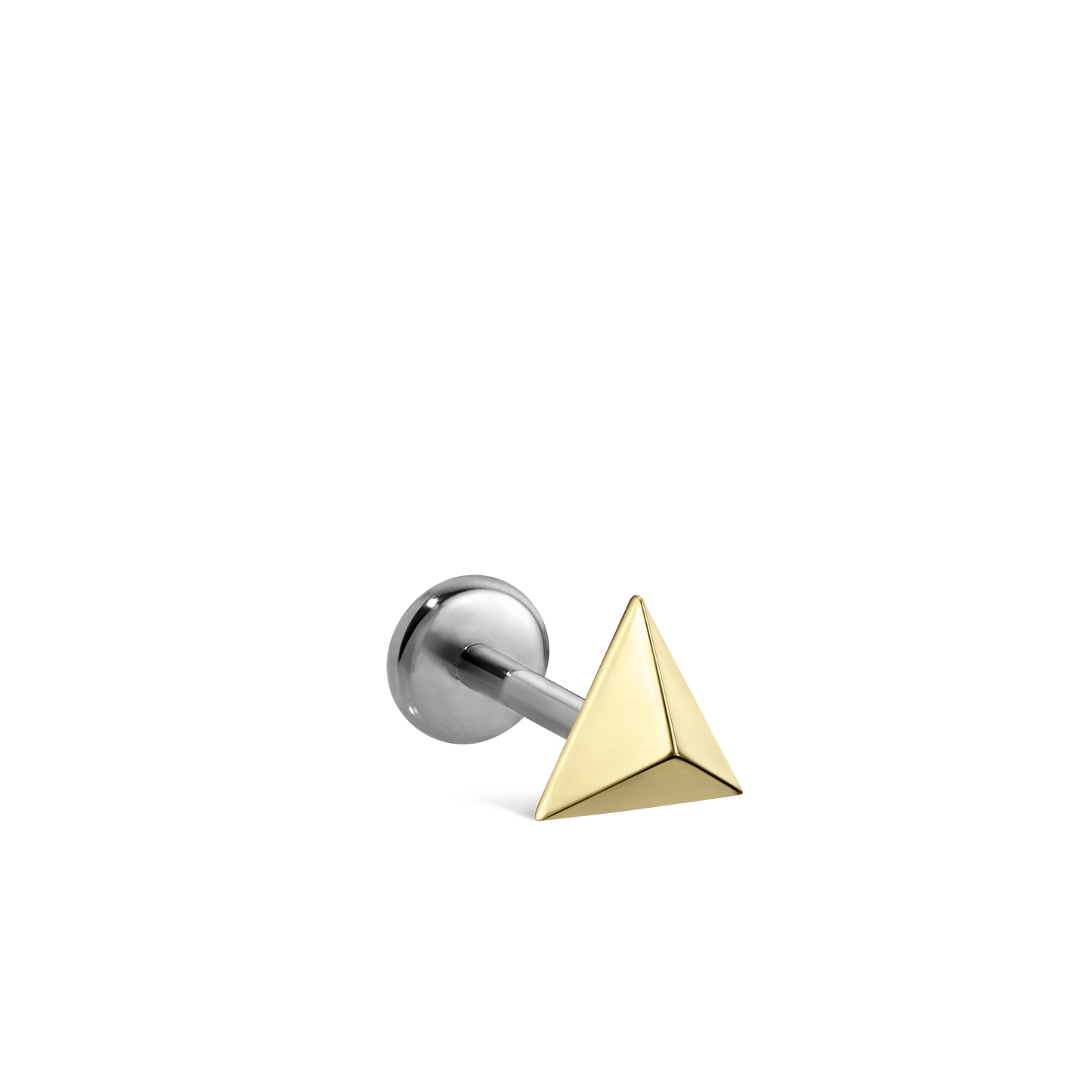 Faceted Triangle Threaded Stud Earring With Titanium Backing