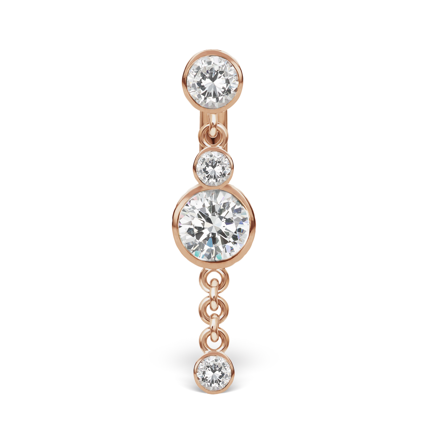 3-4 Cubic Zirconia with Double Dangle Barbell