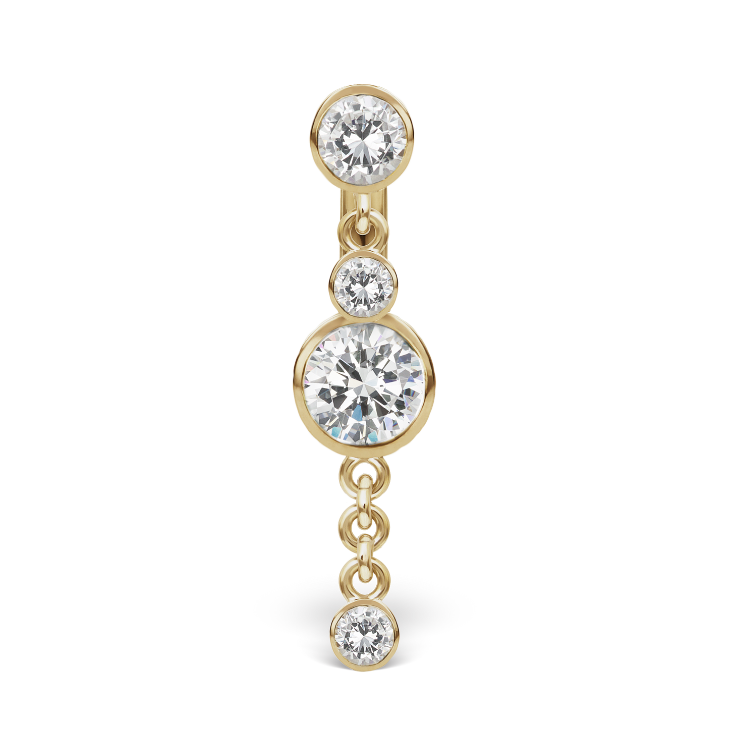 3-4 Cubic Zirconia with Double Dangle Barbell