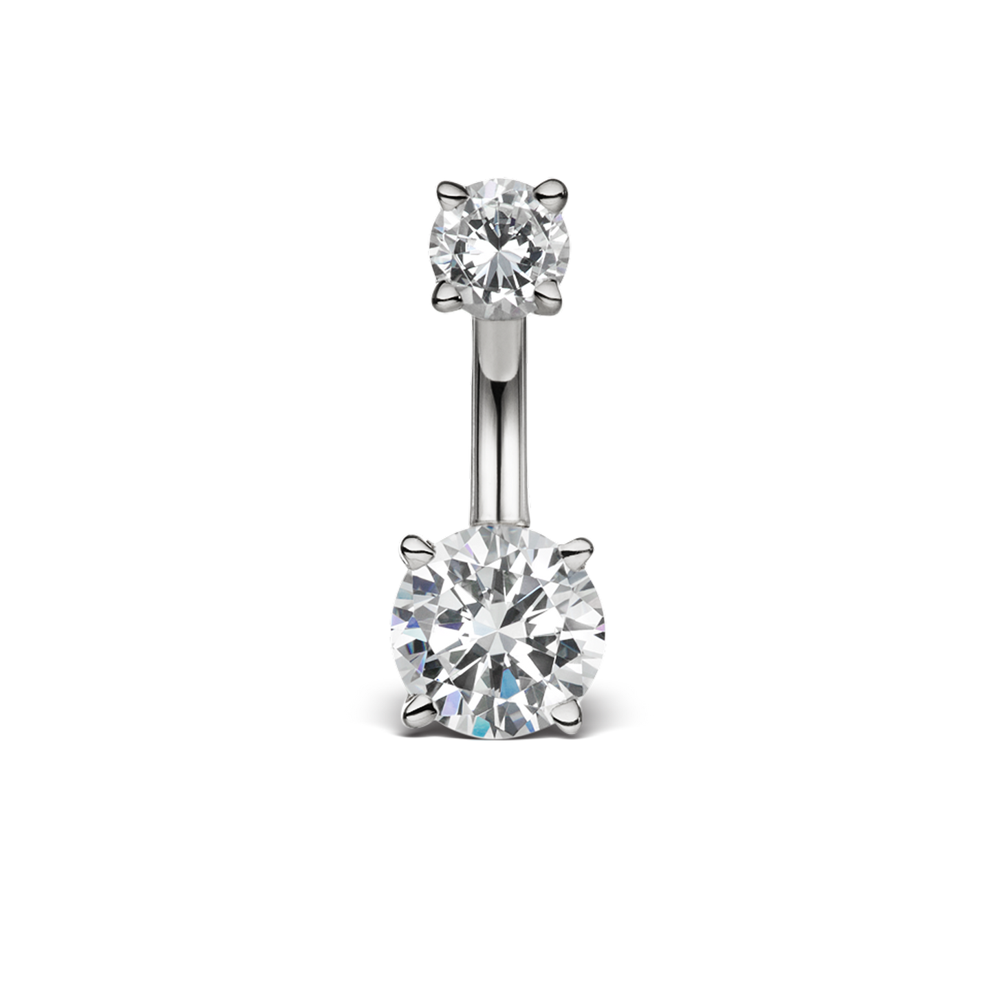 Cubic Zirconia Prong Solitaire Barbell