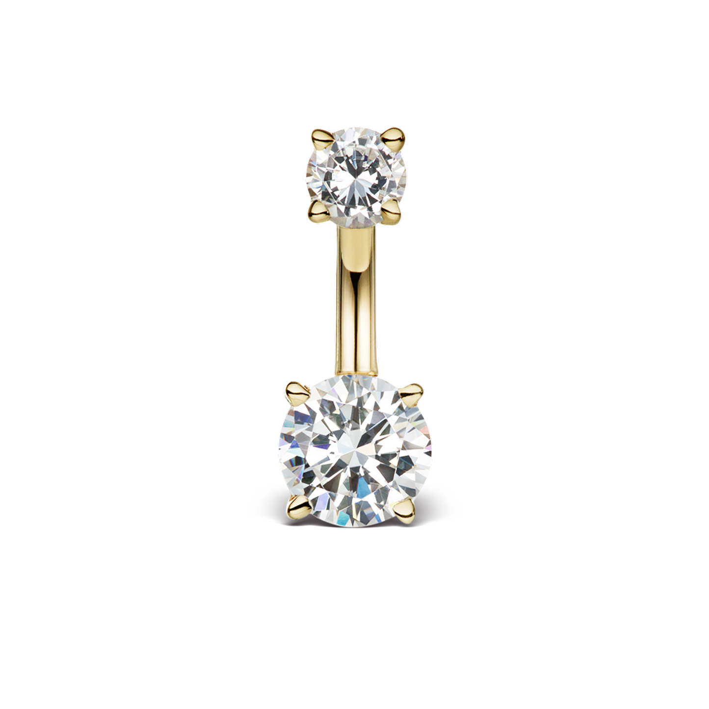 Cubic Zirconia Prong Solitaire Barbell