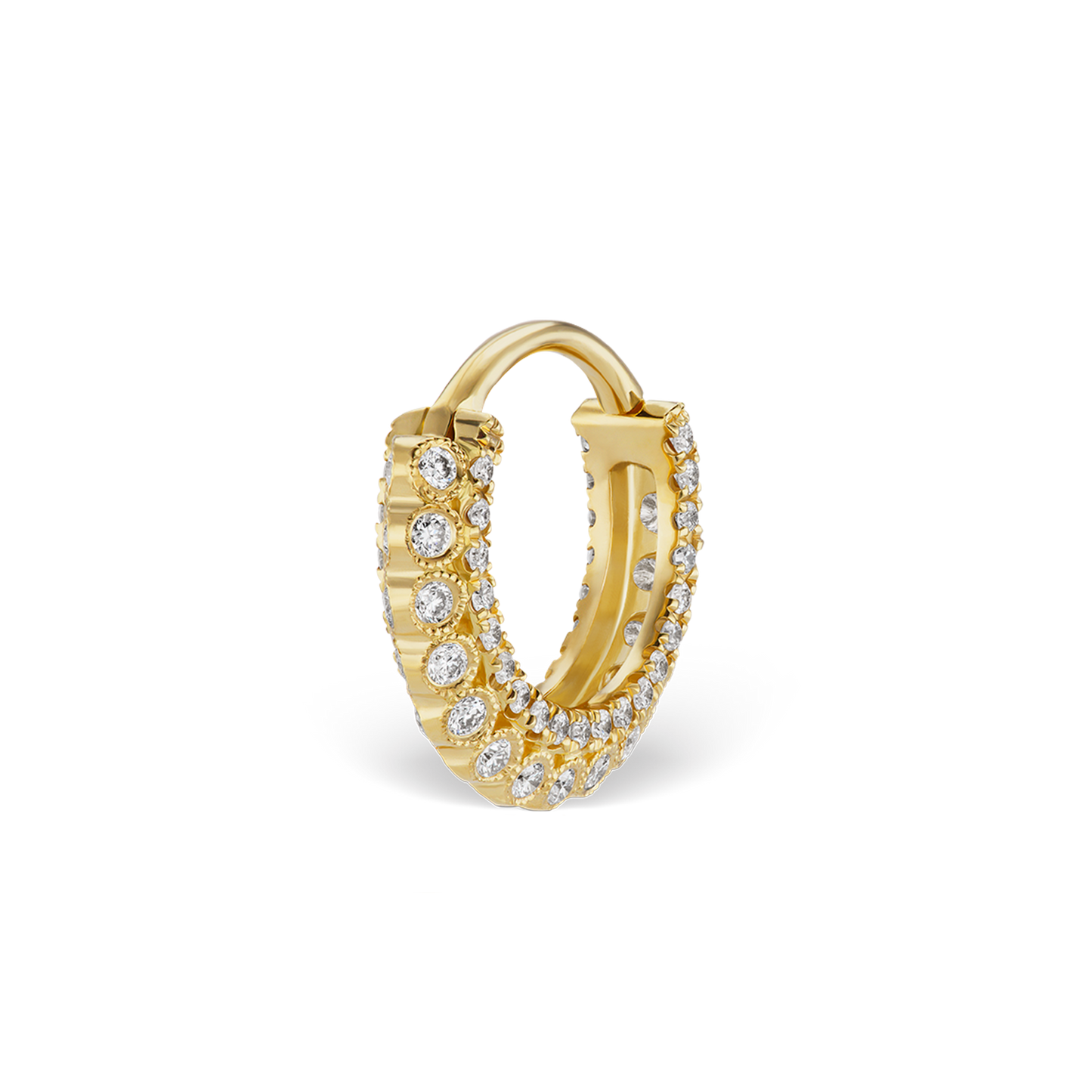 Diamond Double-sided Apsara Hoop Earring