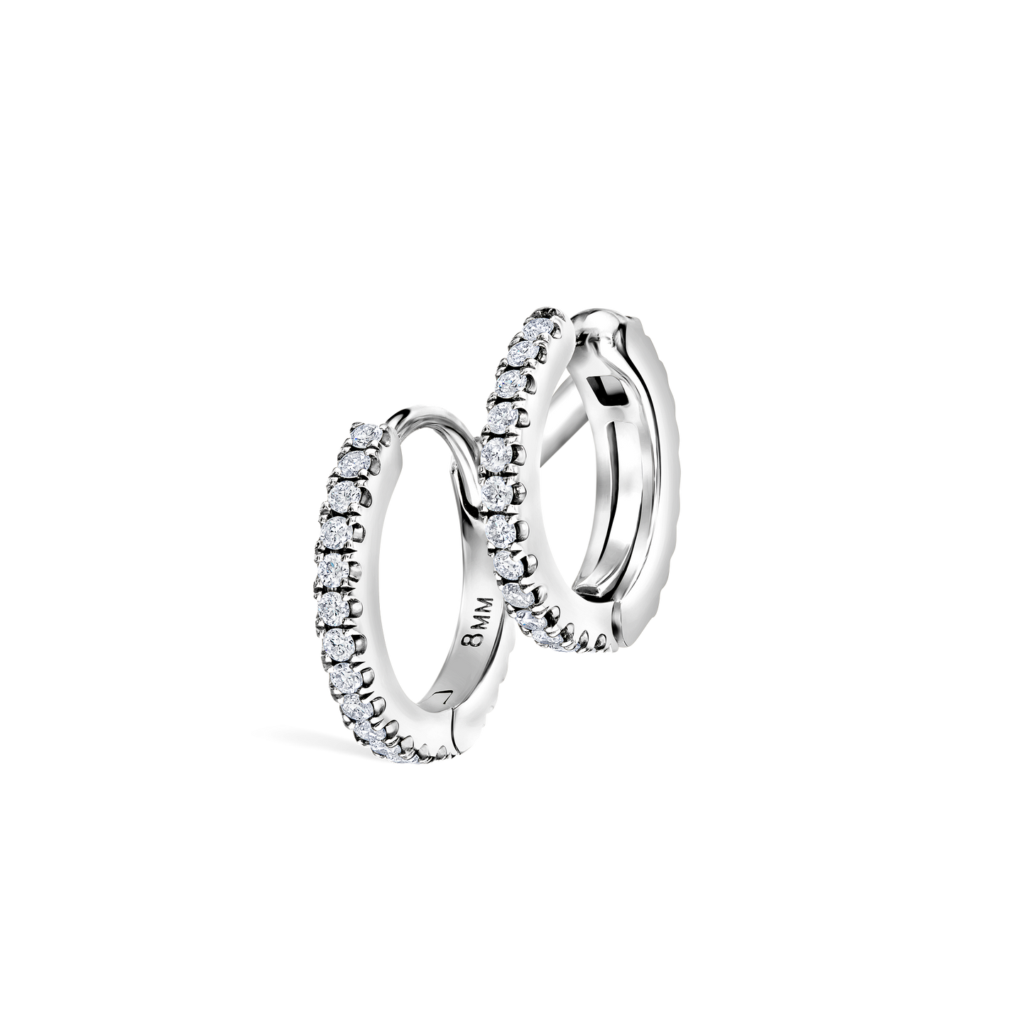 Diamond Double Linked Eternity Hoop Earring and Cuff