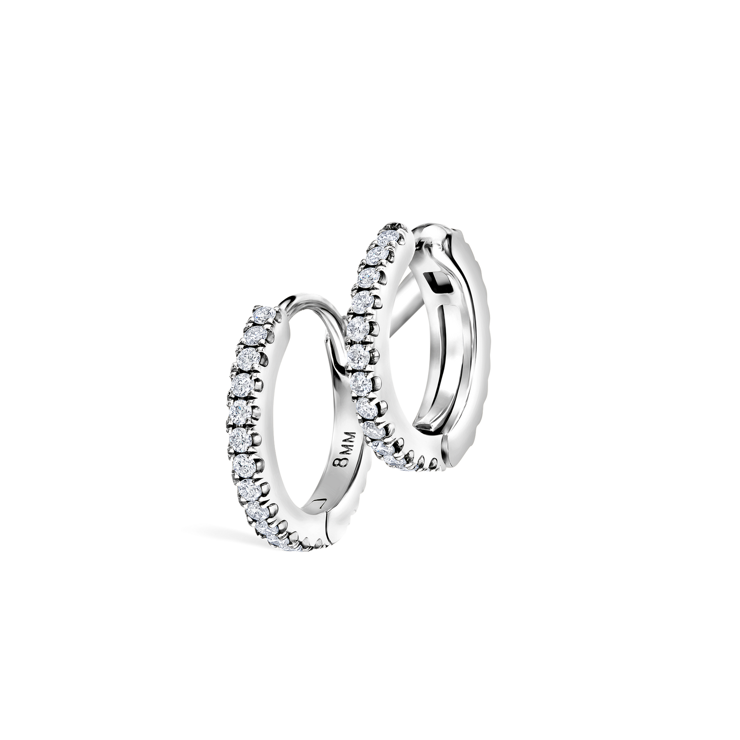 Diamond Double Linked Eternity Hoop Earring and Cuff