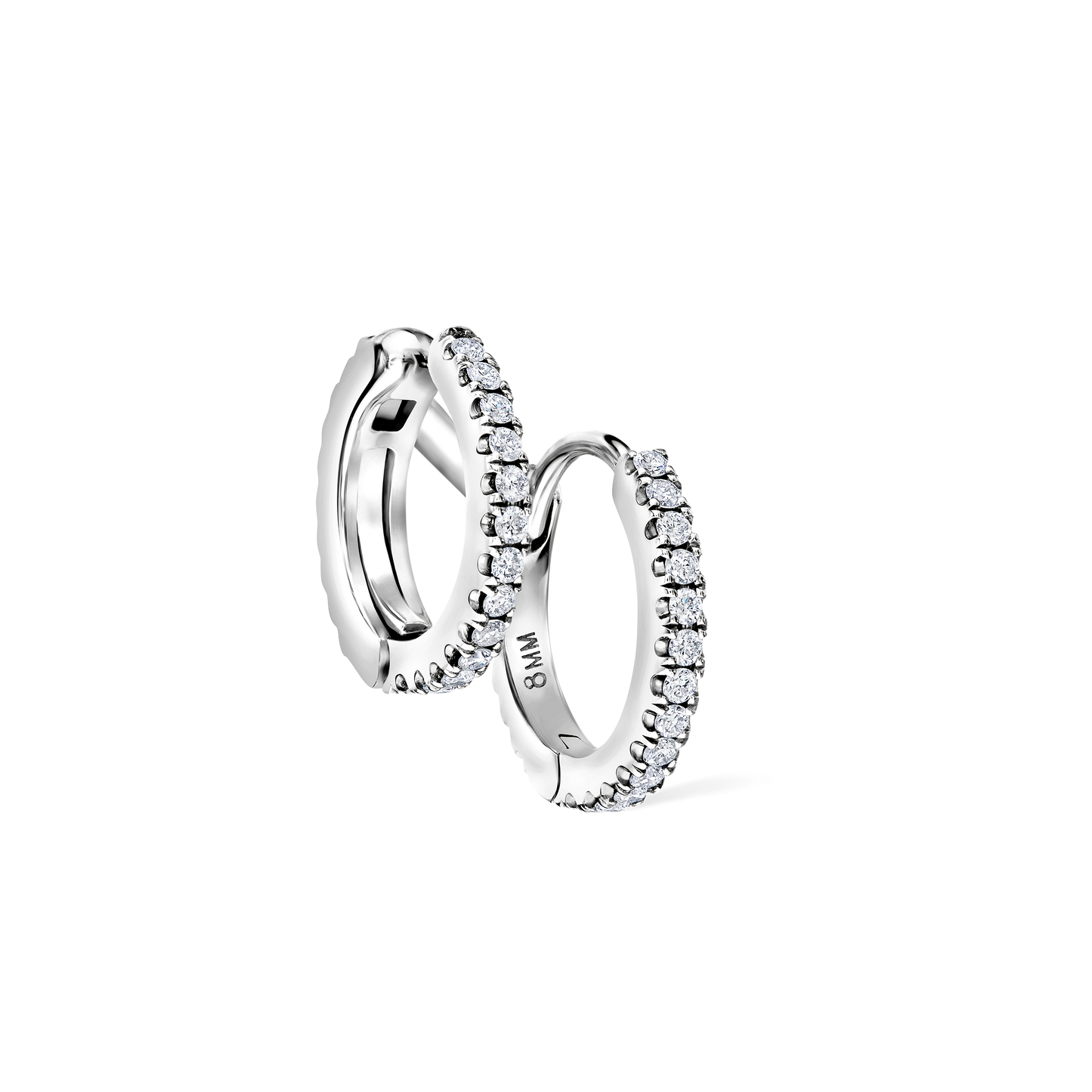 Diamond Double Linked Eternity Hoop Earring and Cuff