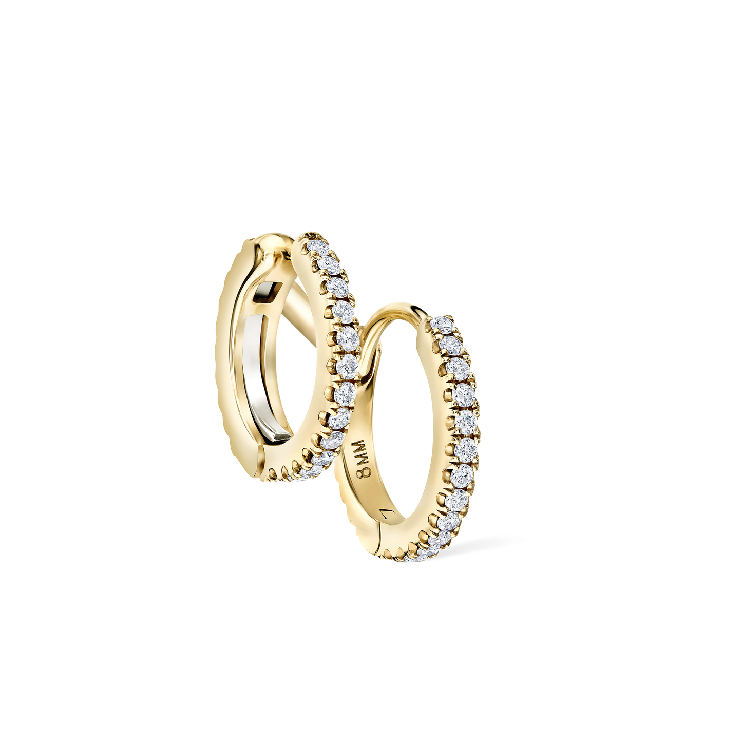 Diamond Double Linked Eternity Hoop Earring and Cuff