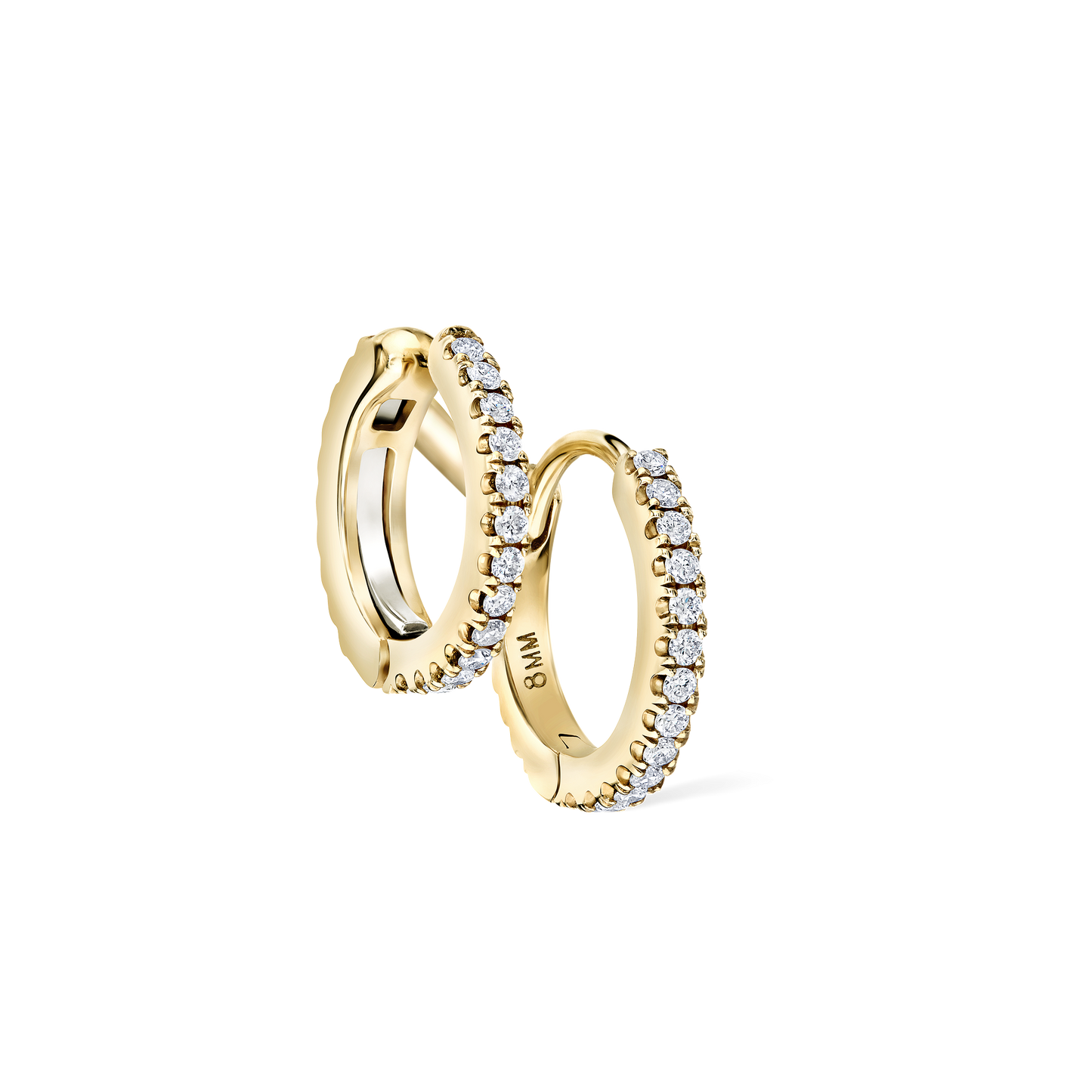 Diamond Double Linked Eternity Hoop Earring and Cuff