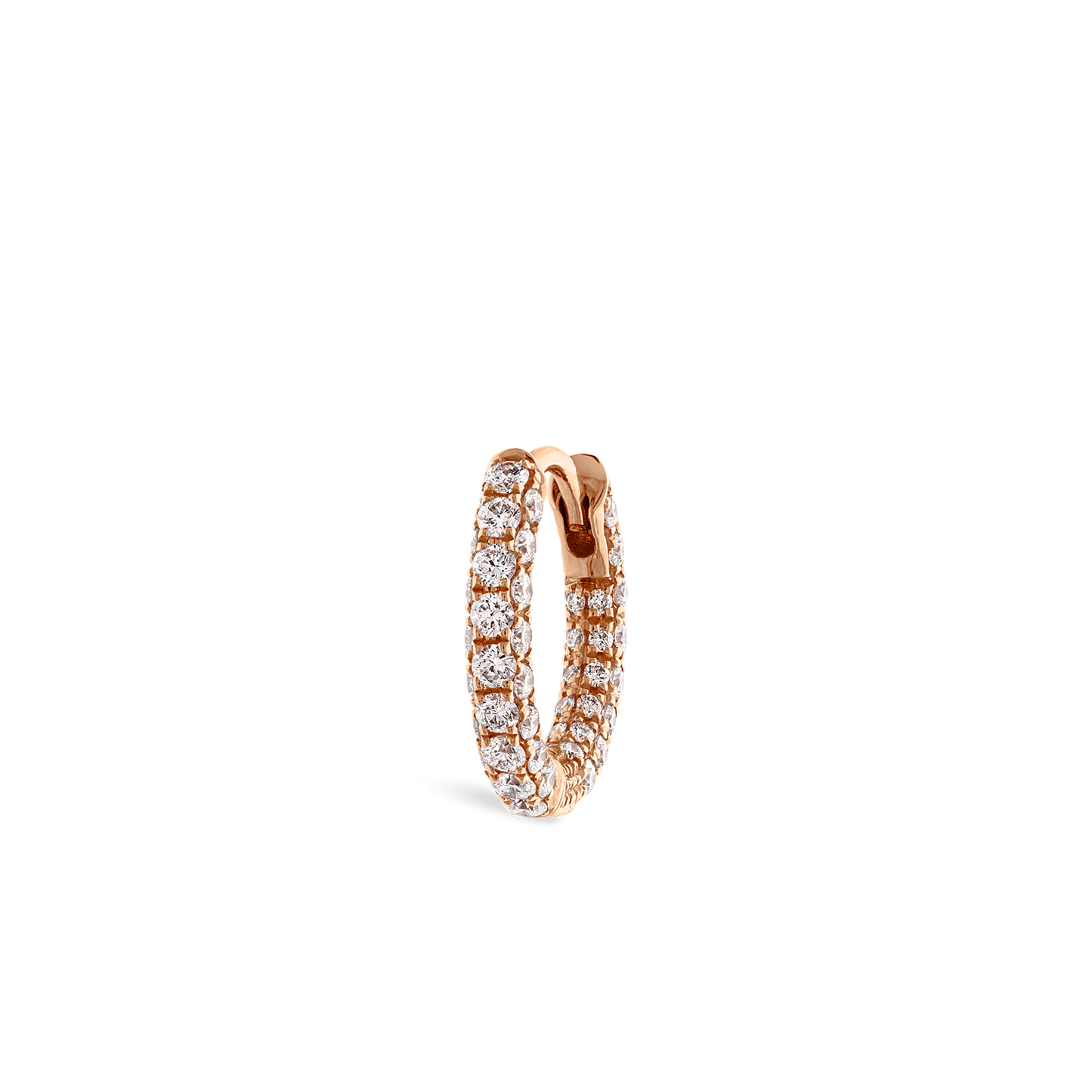Diamond Five Row Pavé Hoop Earring (Bottom Hinge)