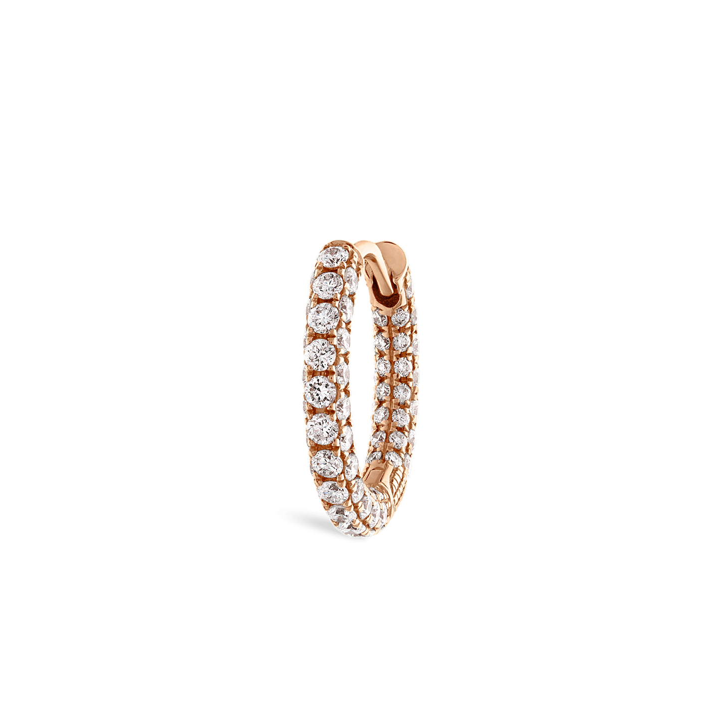 Diamond Five Row Pavé Hoop Earring (Bottom Hinge)