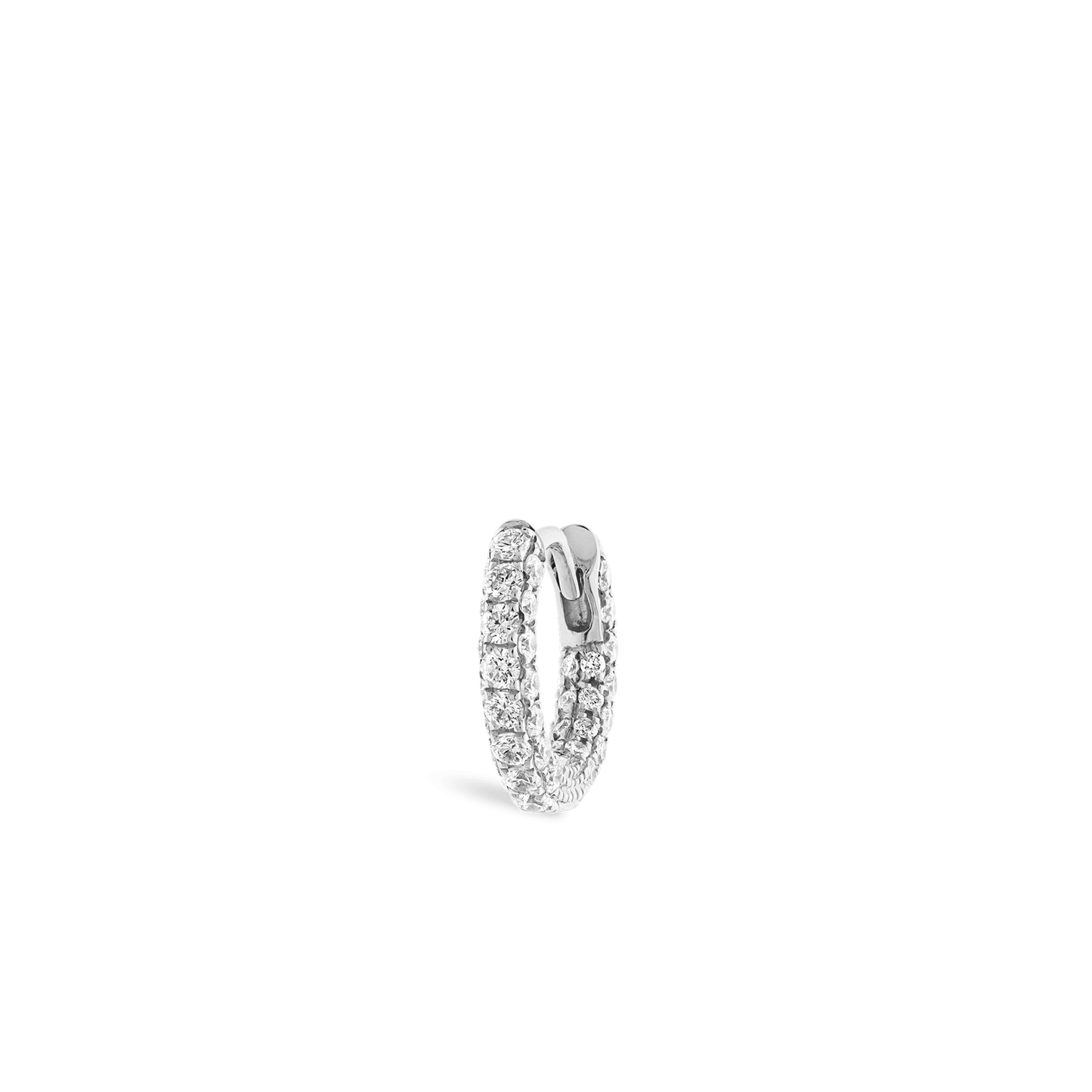 Diamond Five Row Pavé Hoop Earring (Bottom Hinge)