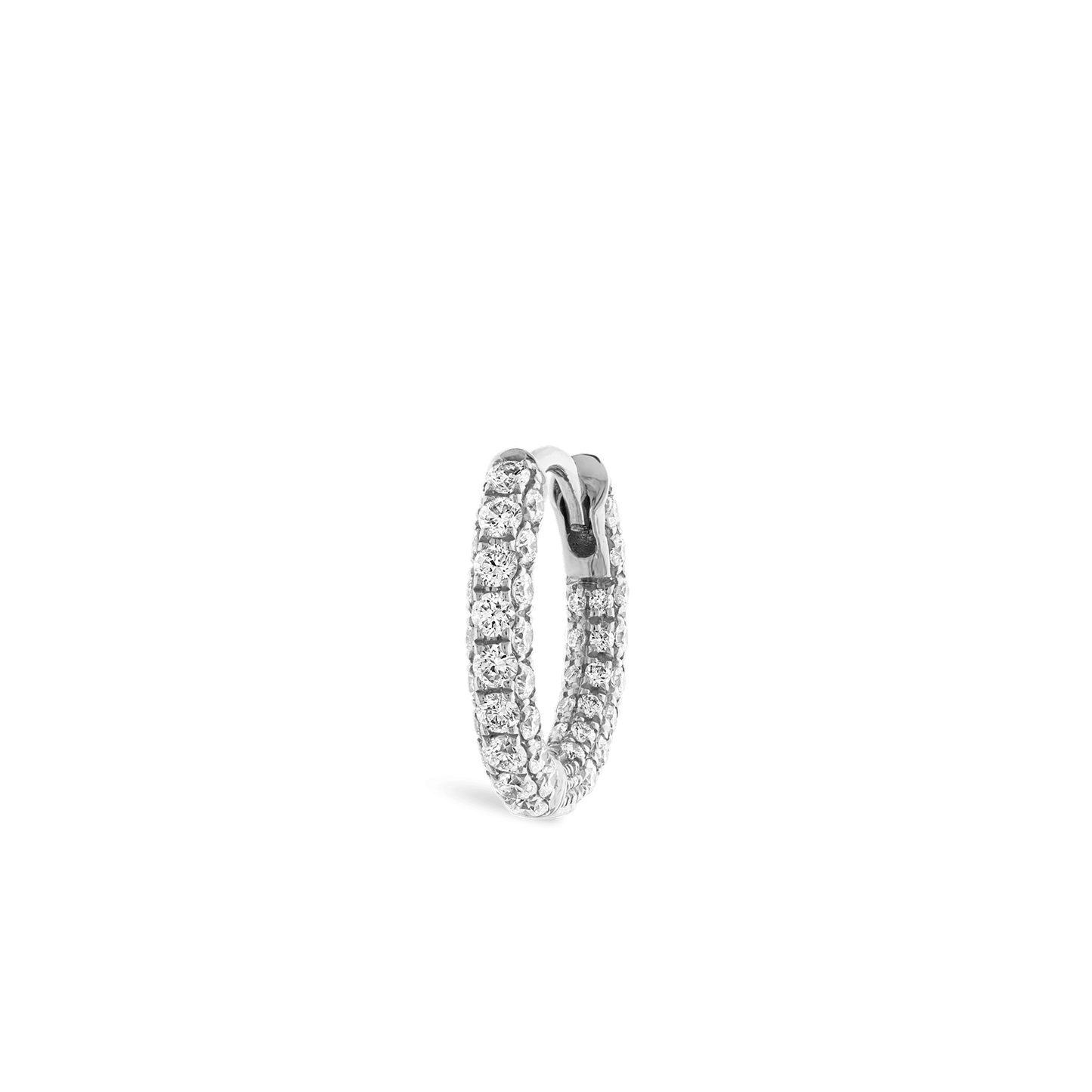 Diamond Five Row Pavé Hoop Earring (Bottom Hinge)