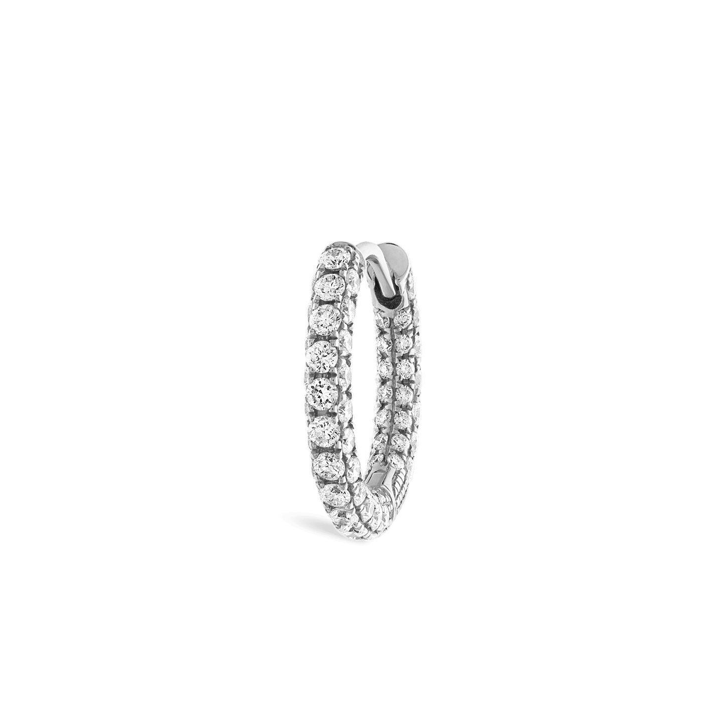 Diamond Five Row Pavé Hoop Earring (Bottom Hinge)