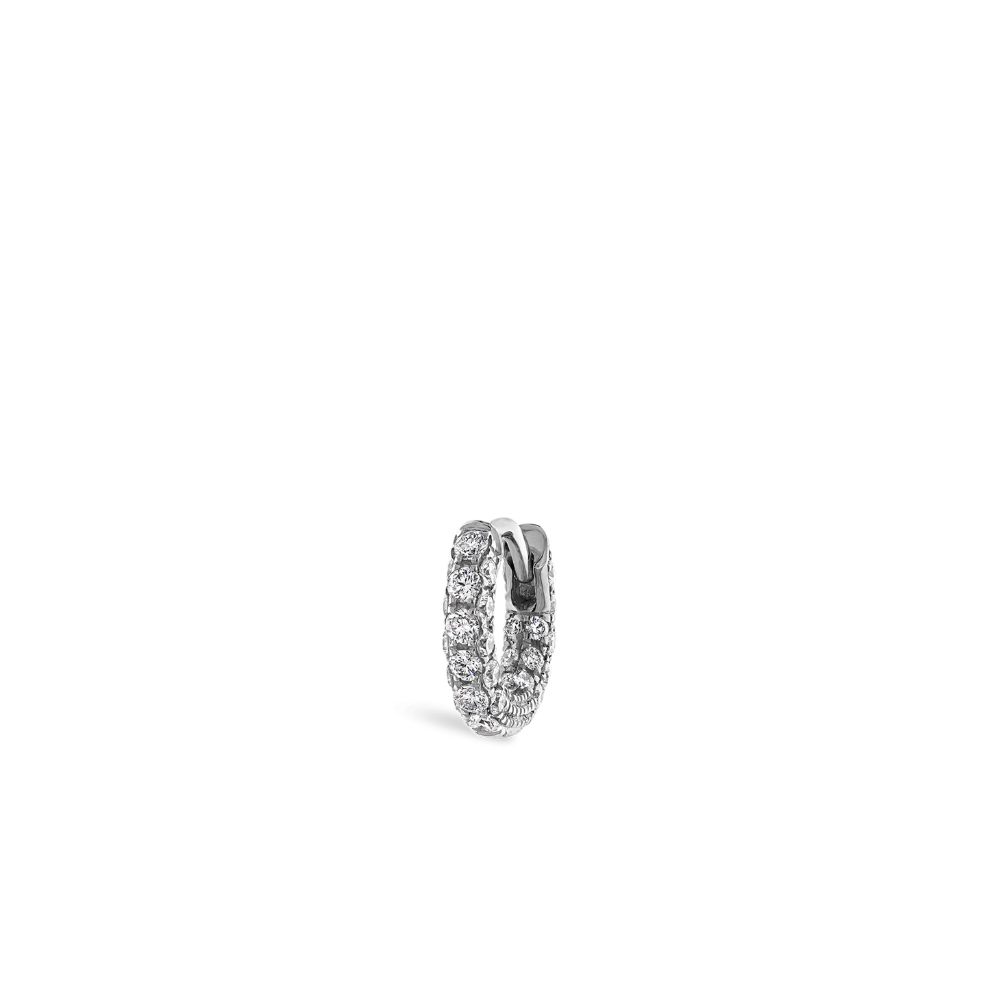 Diamond Five Row Pavé Hoop Earring (Bottom Hinge)