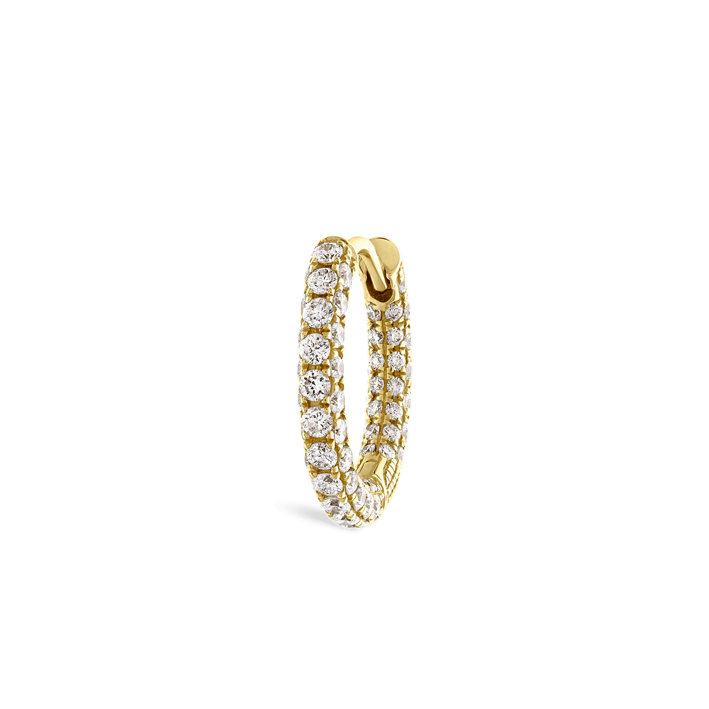 Diamond Five Row Pavé Hoop Earring (Bottom Hinge)