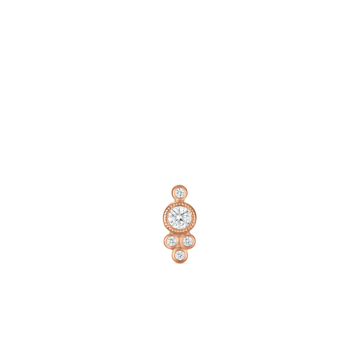 Five Diamond Trinity Threaded Stud Earring
