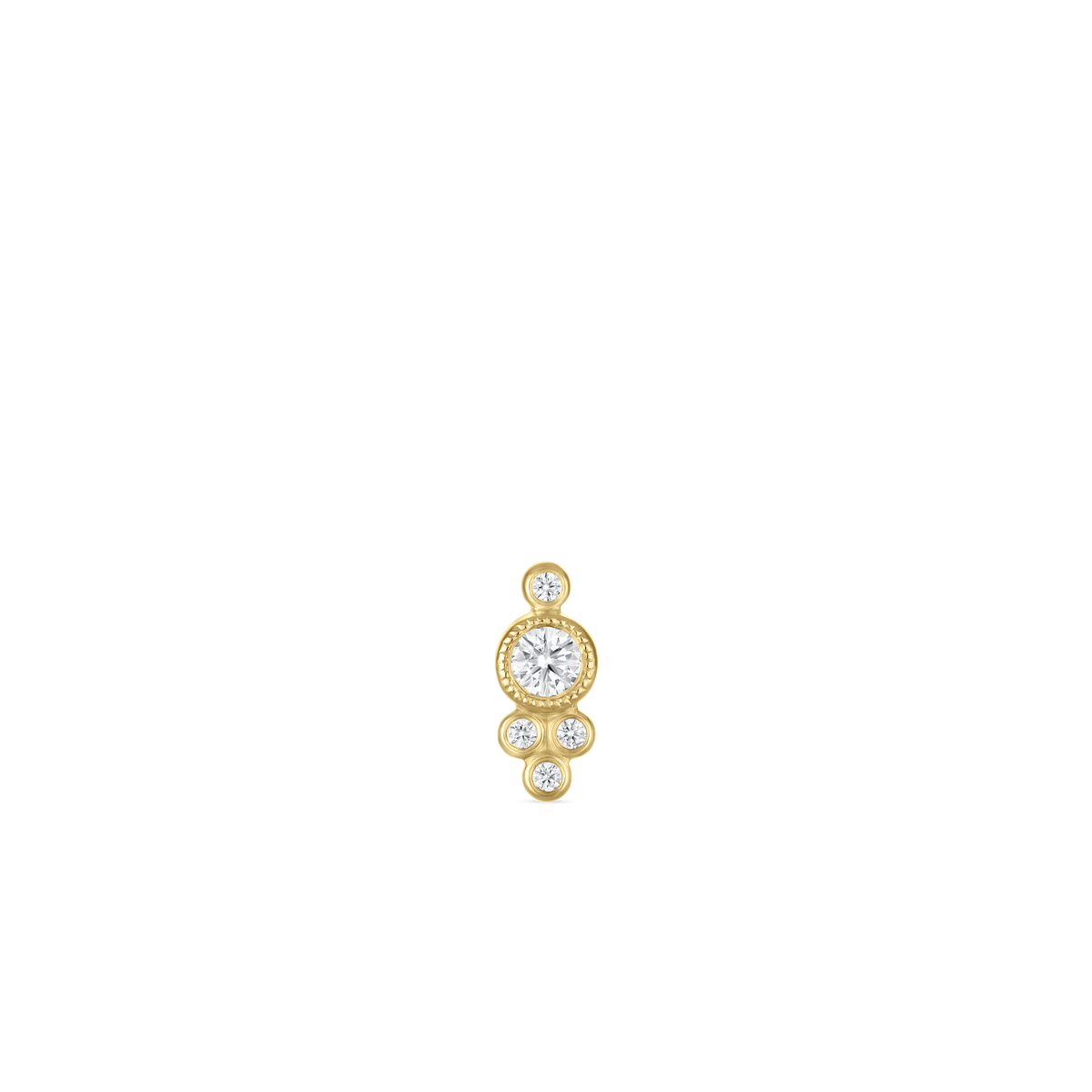 Five Diamond Trinity Threaded Stud Earring