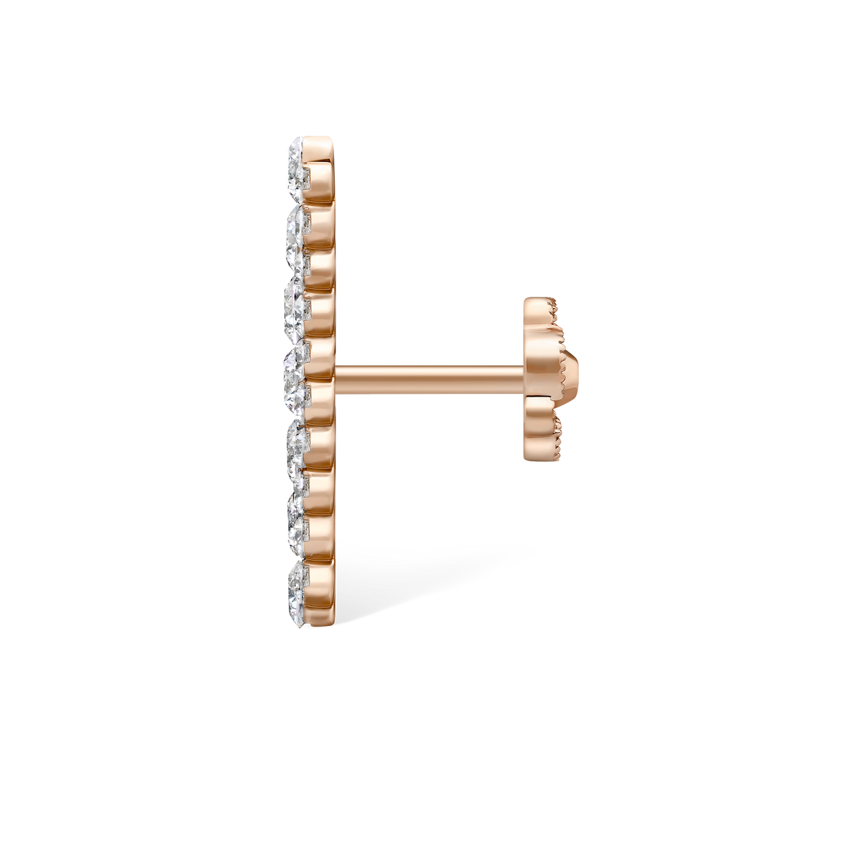 Invisible Set Diamond Apsara Bar Threaded Stud Earring