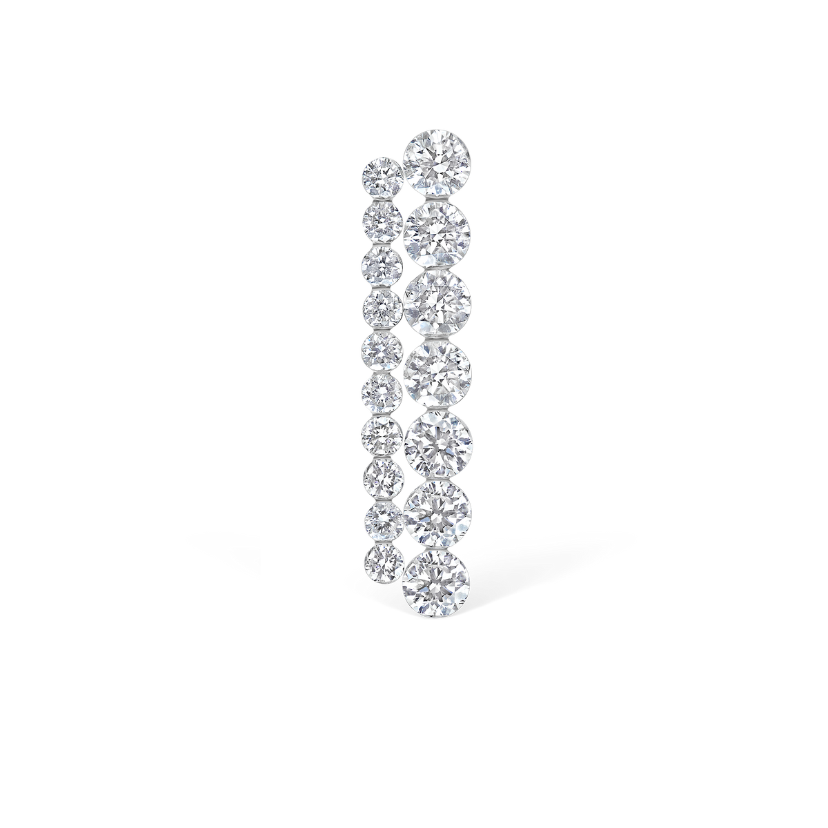 Invisible Set Diamond Apsara Bar Threaded Stud Earring