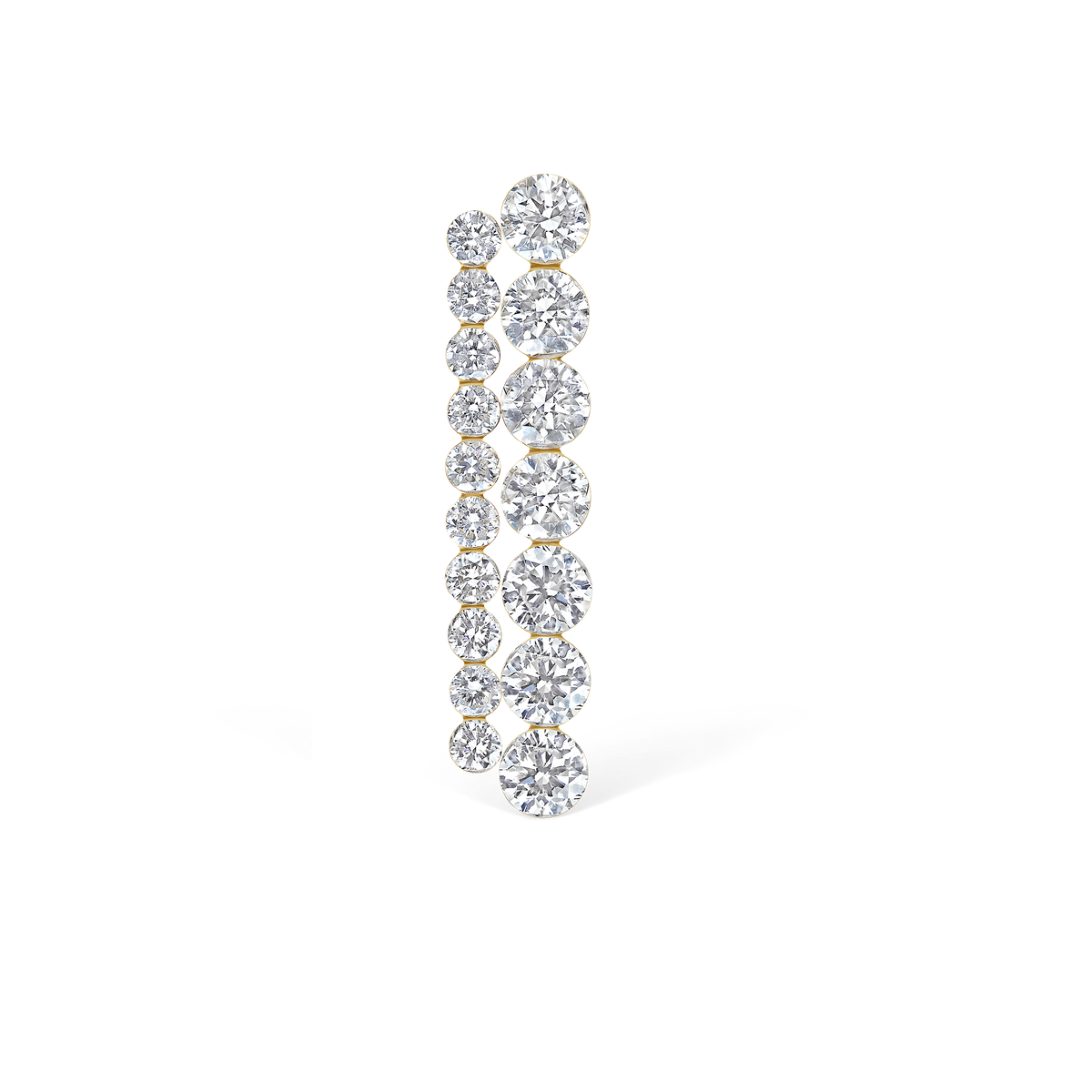 Invisible Set Diamond Apsara Bar Threaded Stud Earring