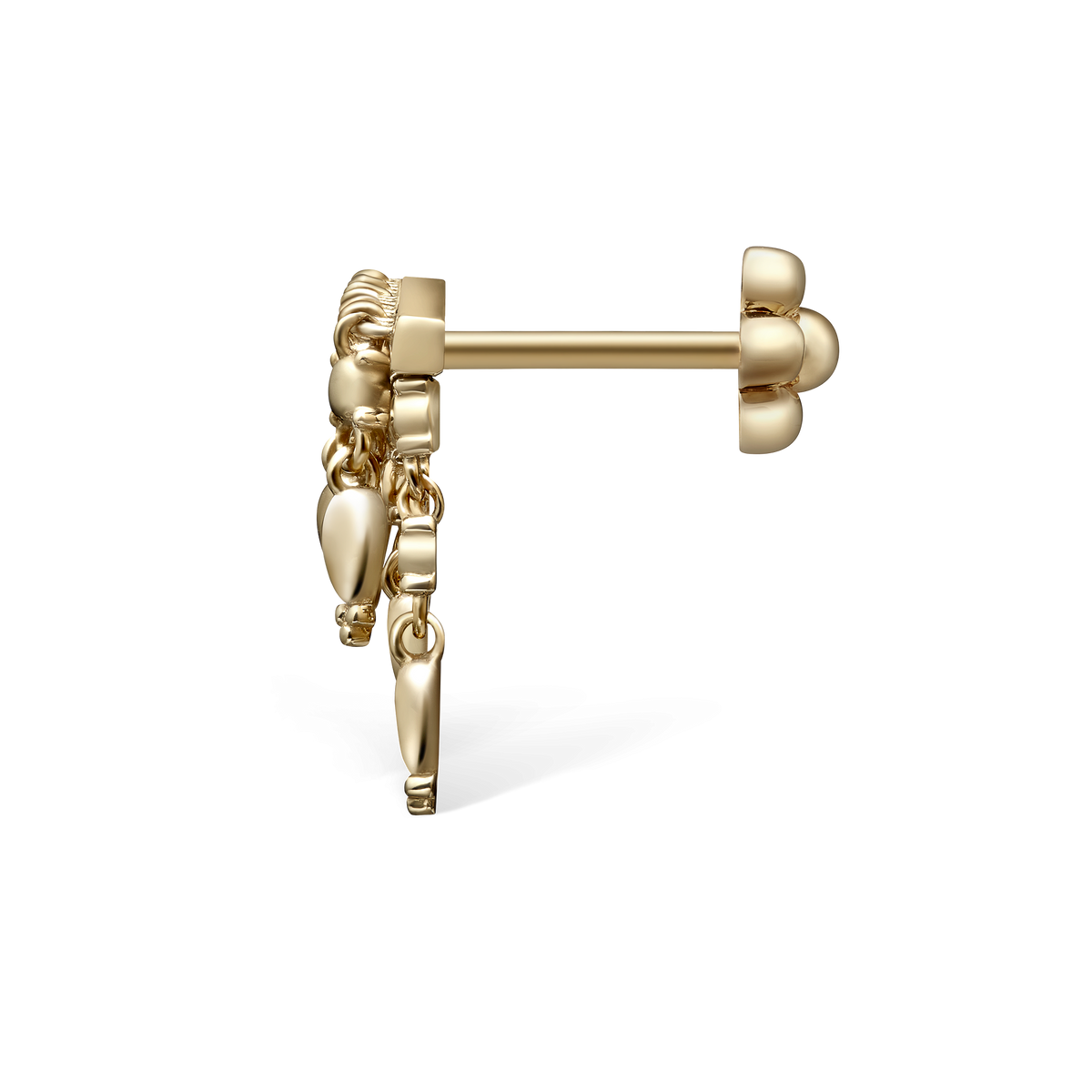 Tassel Bar Threaded Stud Earring