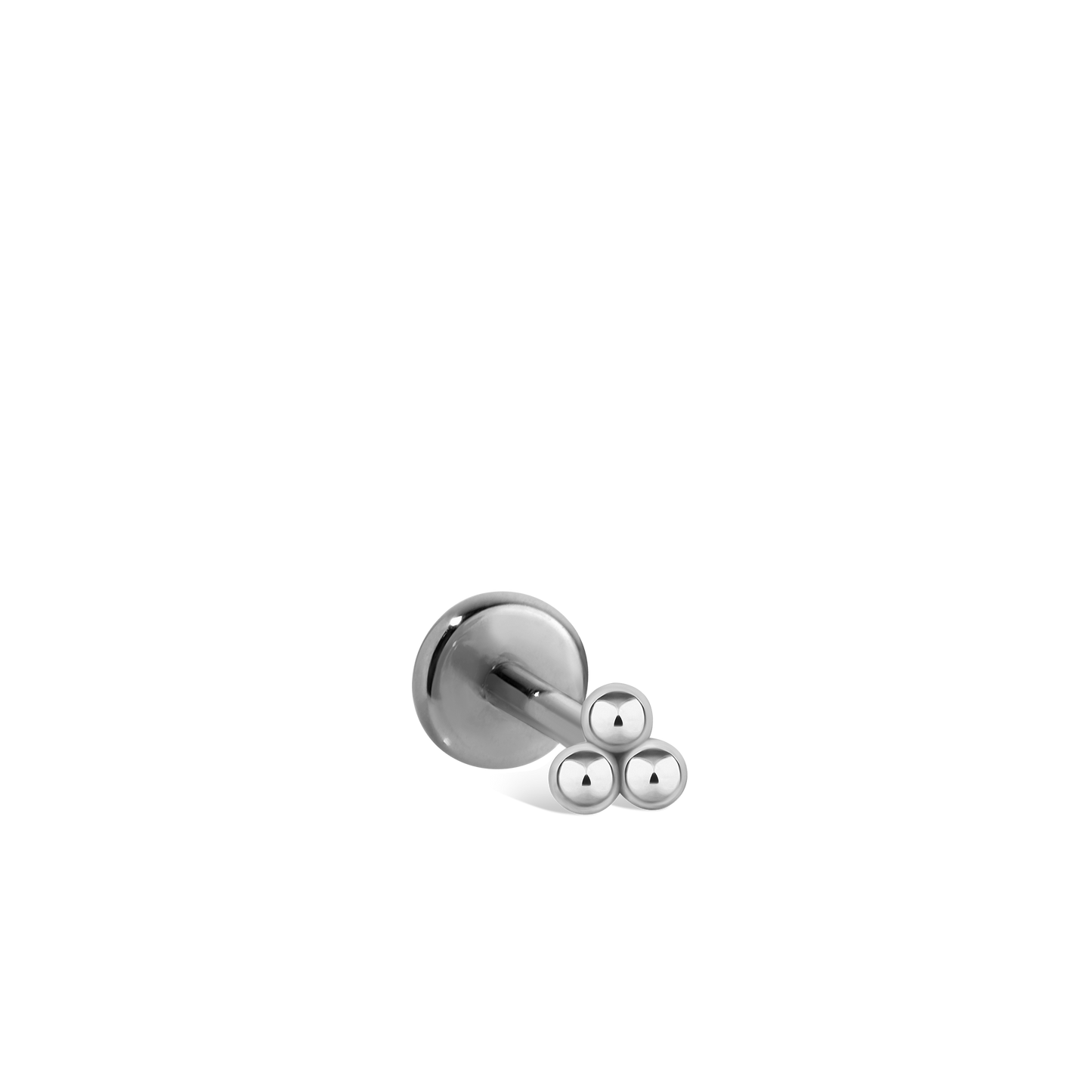 Ball Trinity Threaded Stud Earring With Titanium Backing