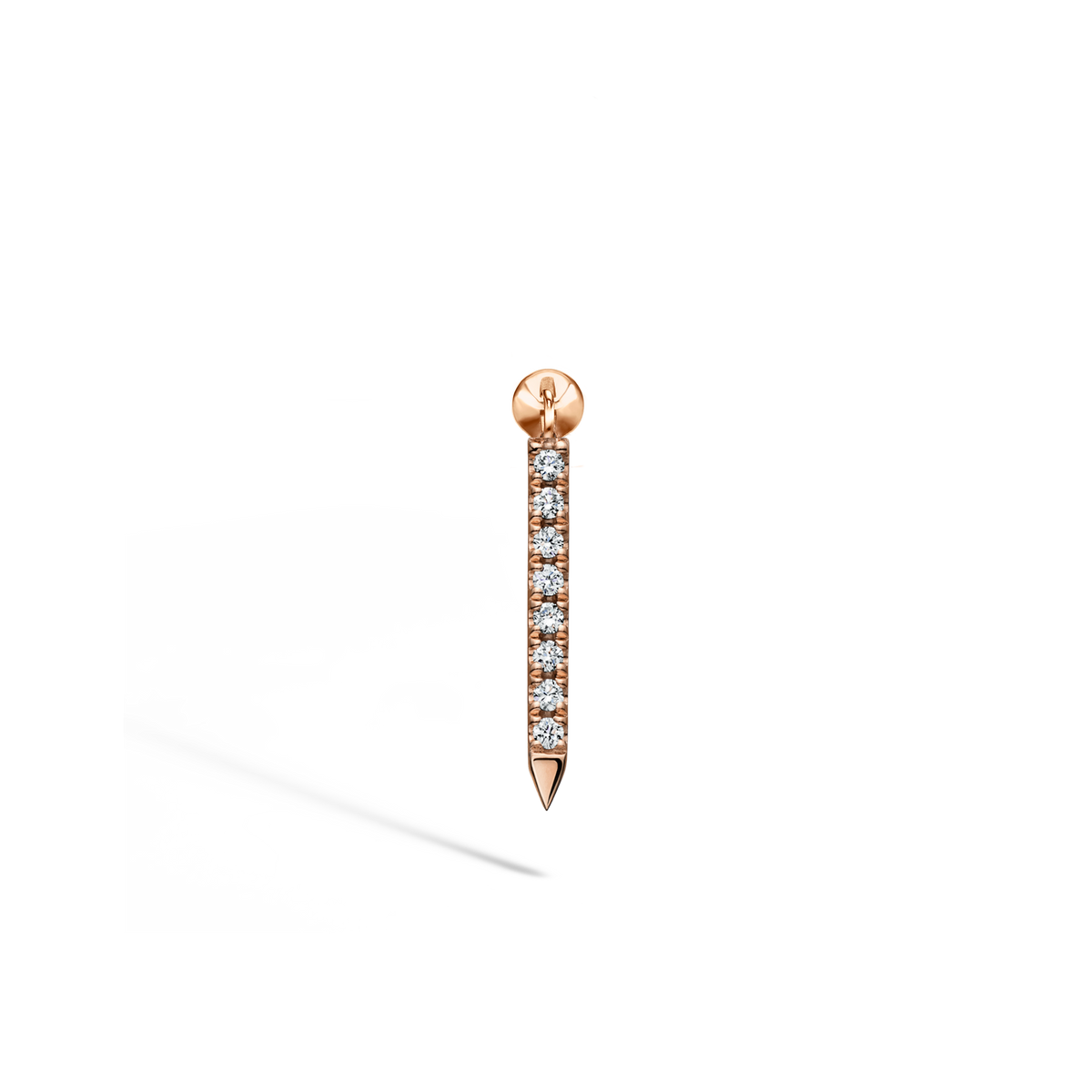 Diamond Eternity Bar Charm Threaded Stud Earring