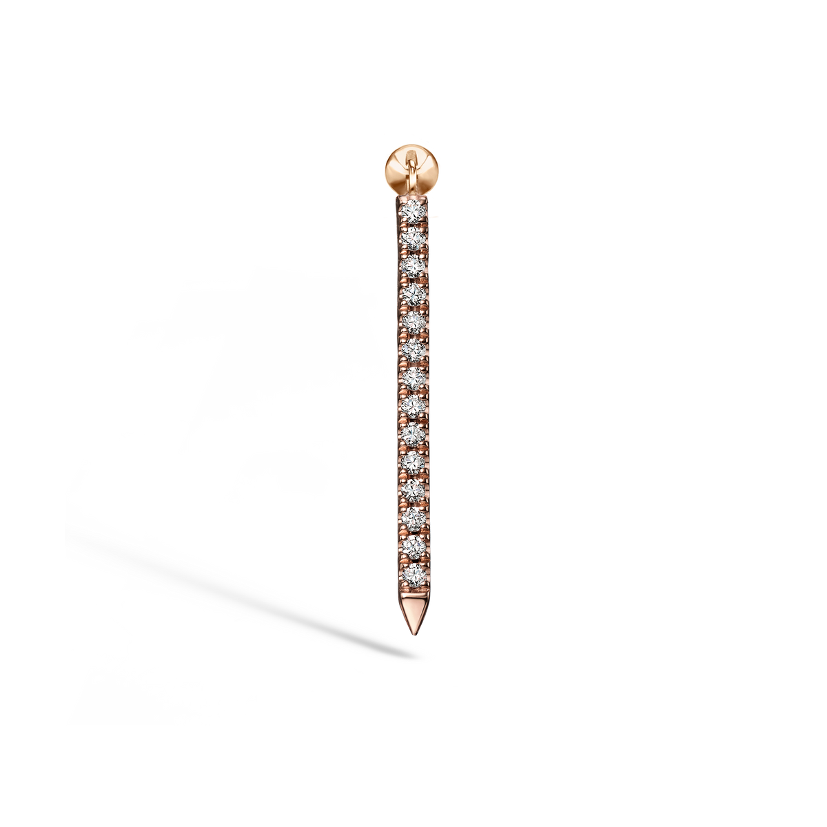 Diamond Eternity Bar Charm Threaded Stud Earring