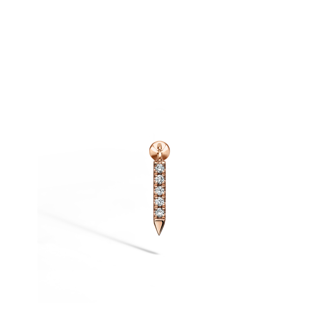 Diamond Eternity Bar Charm Threaded Stud Earring