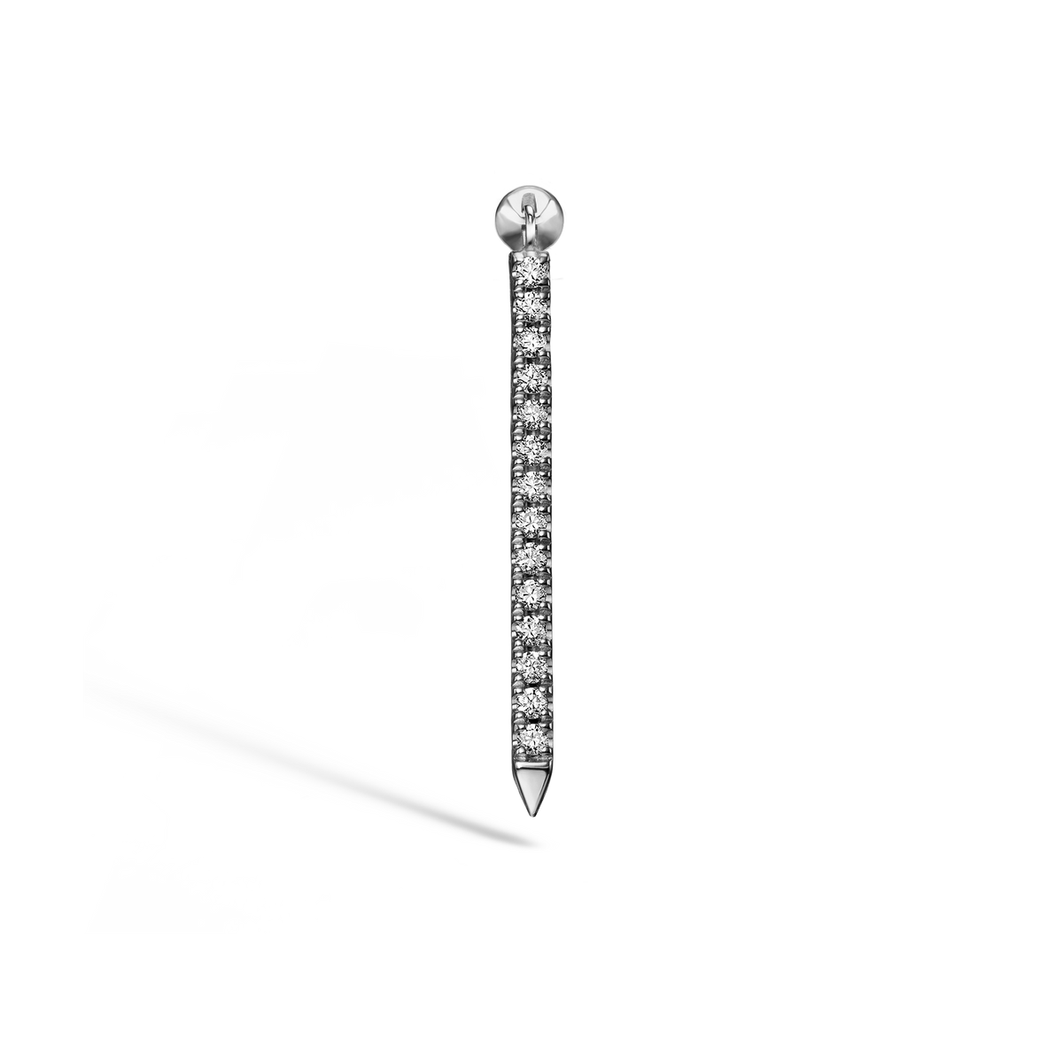 Diamond Eternity Bar Charm Threaded Stud Earring