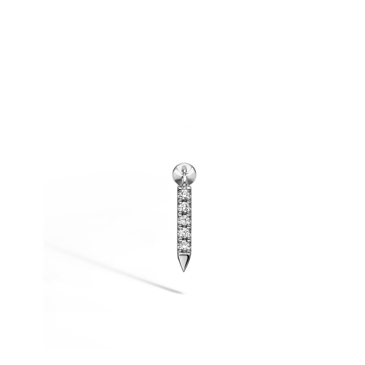 Diamond Eternity Bar Charm Threaded Stud Earring