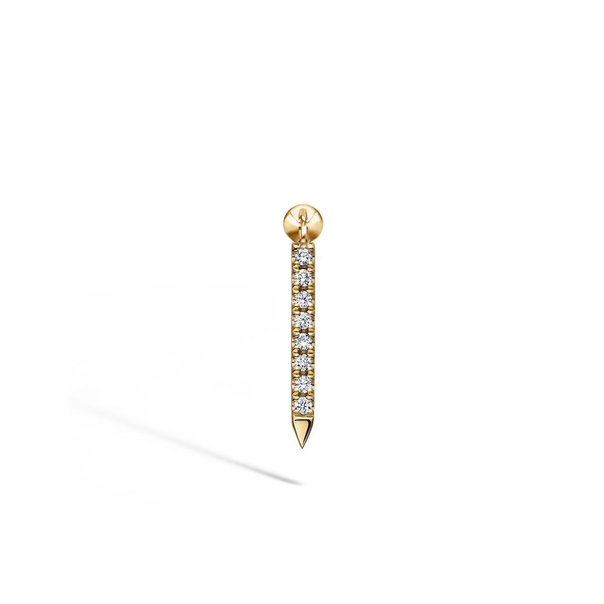 Diamond Eternity Bar Charm Threaded Stud Earring