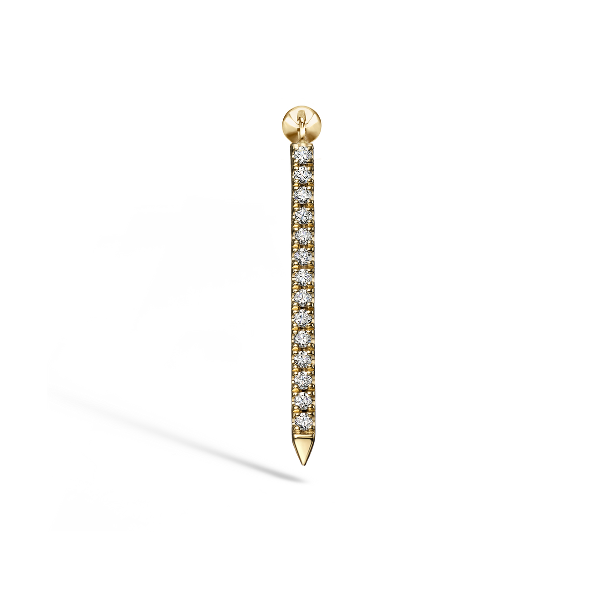 Diamond Eternity Bar Charm Threaded Stud Earring