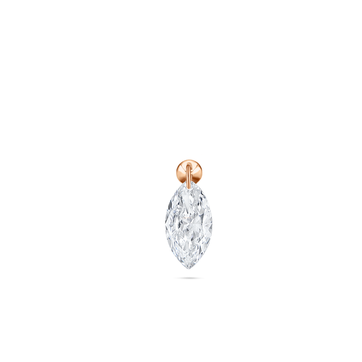 Floating Marquise Diamond Charm Threaded Stud Earring