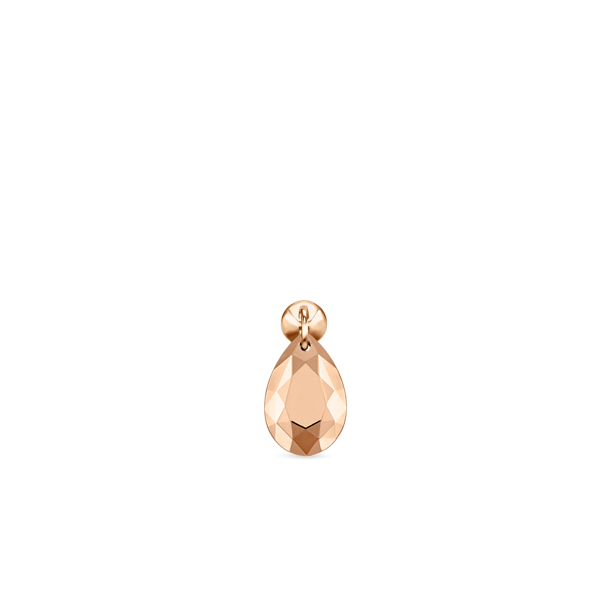 Faceted Gold Pear Threaded Charm Earring